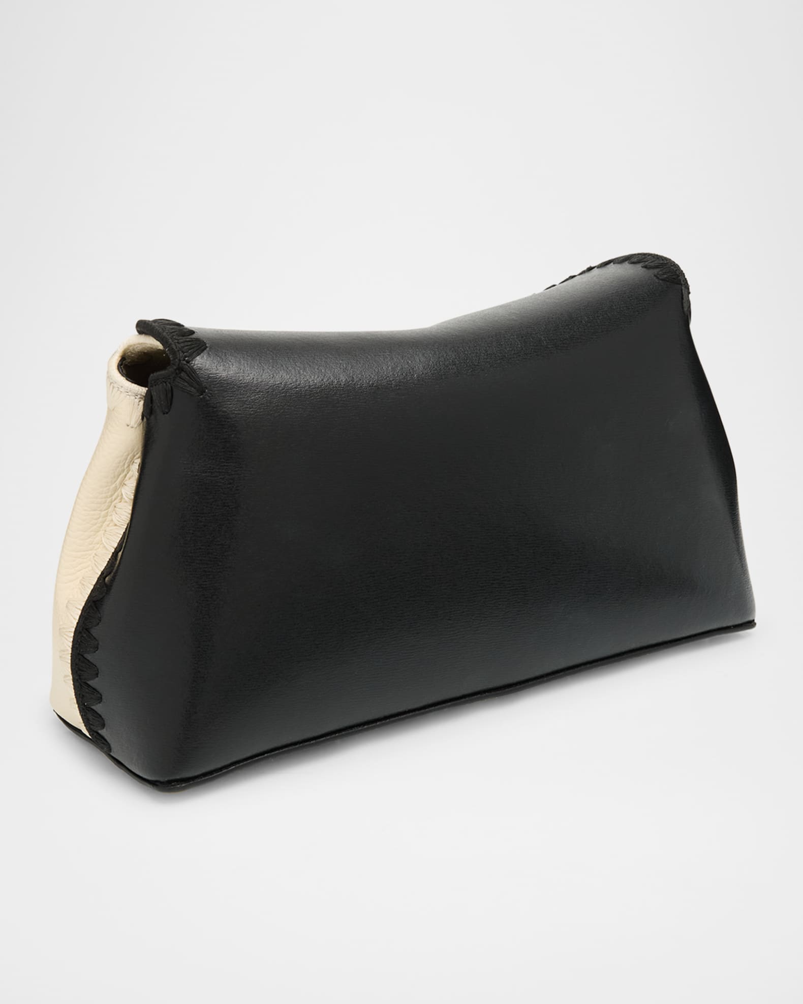 Toteme T-Lock Clutch Bag in Pebble Grain Leather | Neiman Marcus
