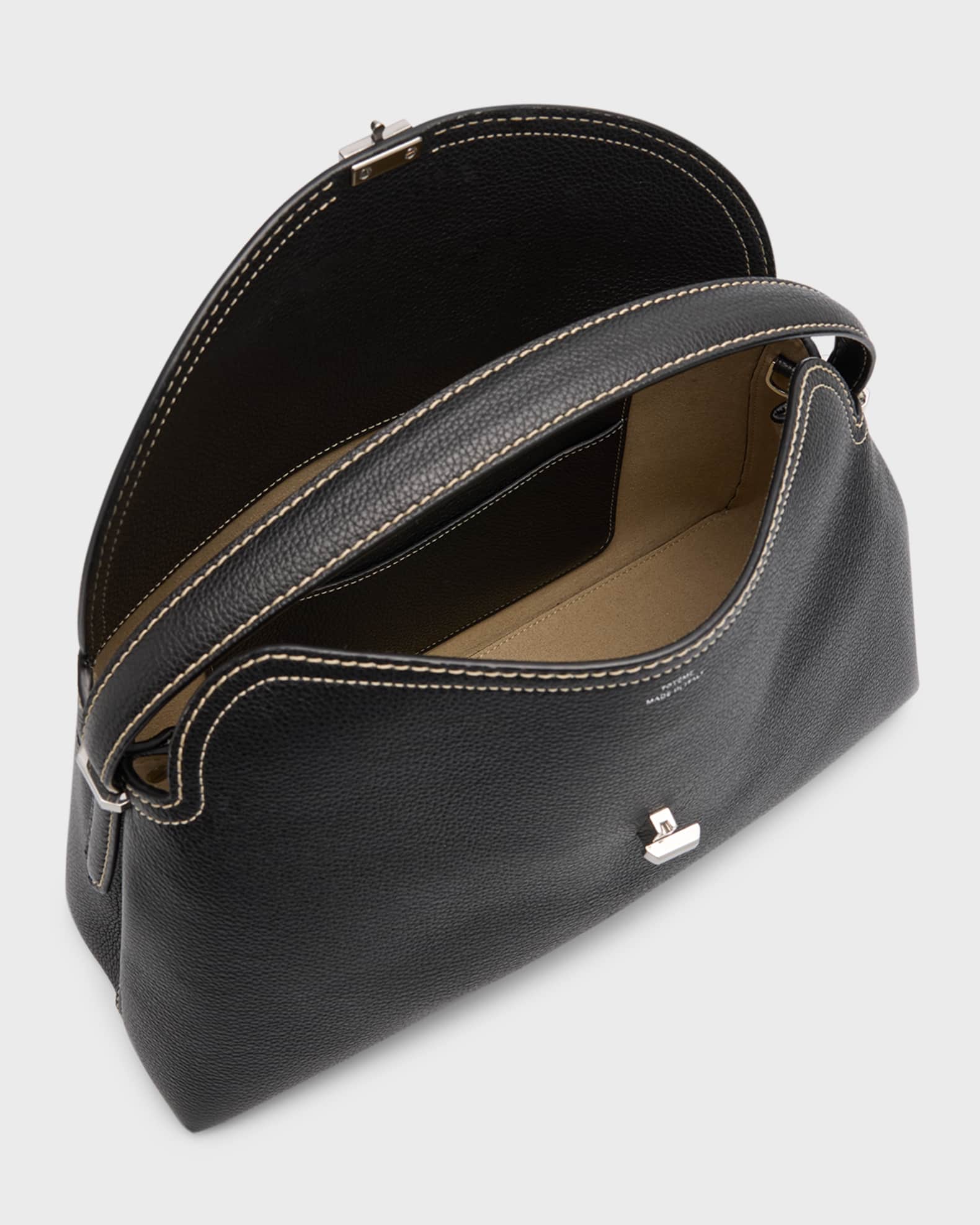 Toteme T-Lock Top Handle Bag in Pebble Grain Leather | Neiman Marcus