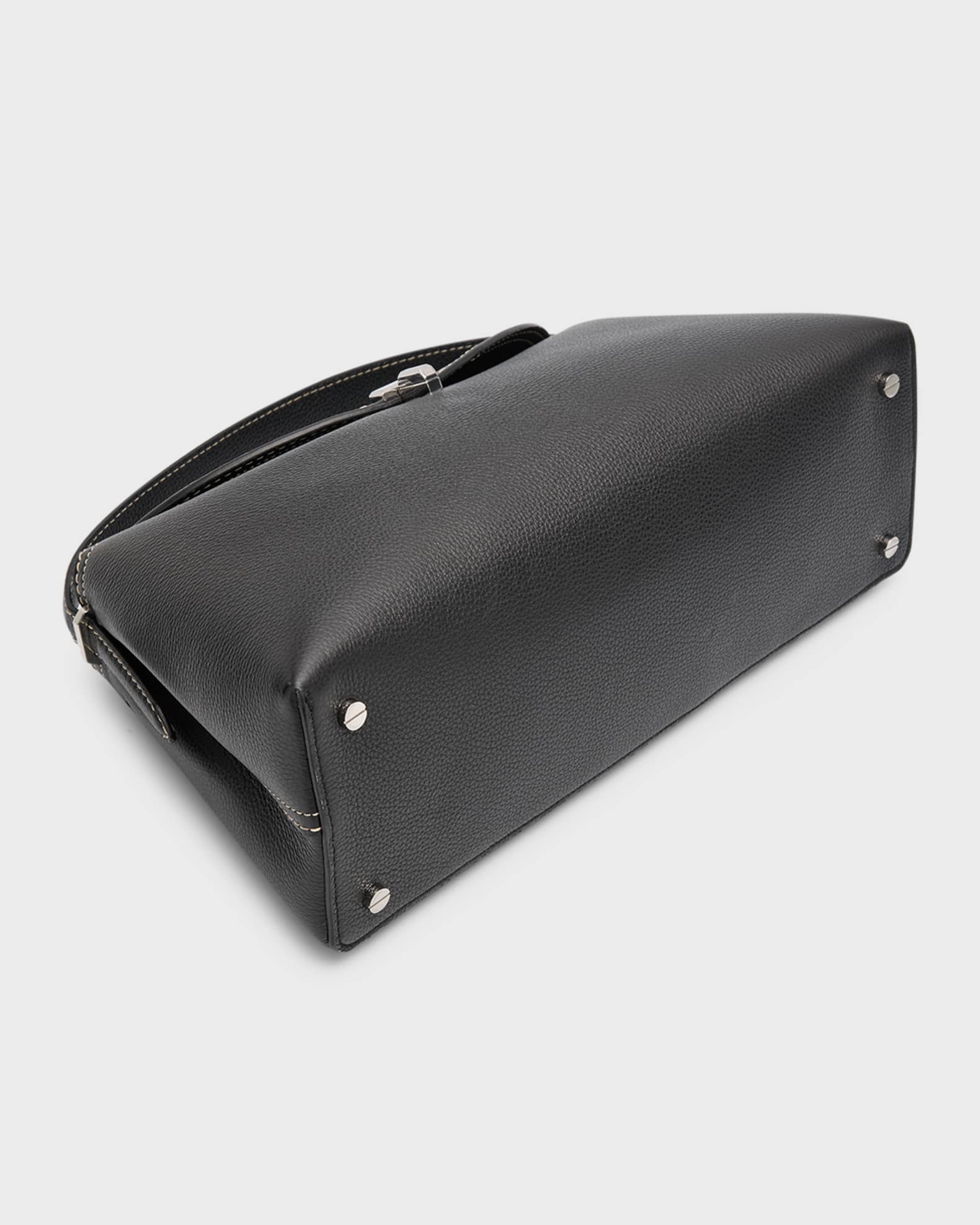 T-Lock Top Handle Bag in Pebble Grain Leather 1