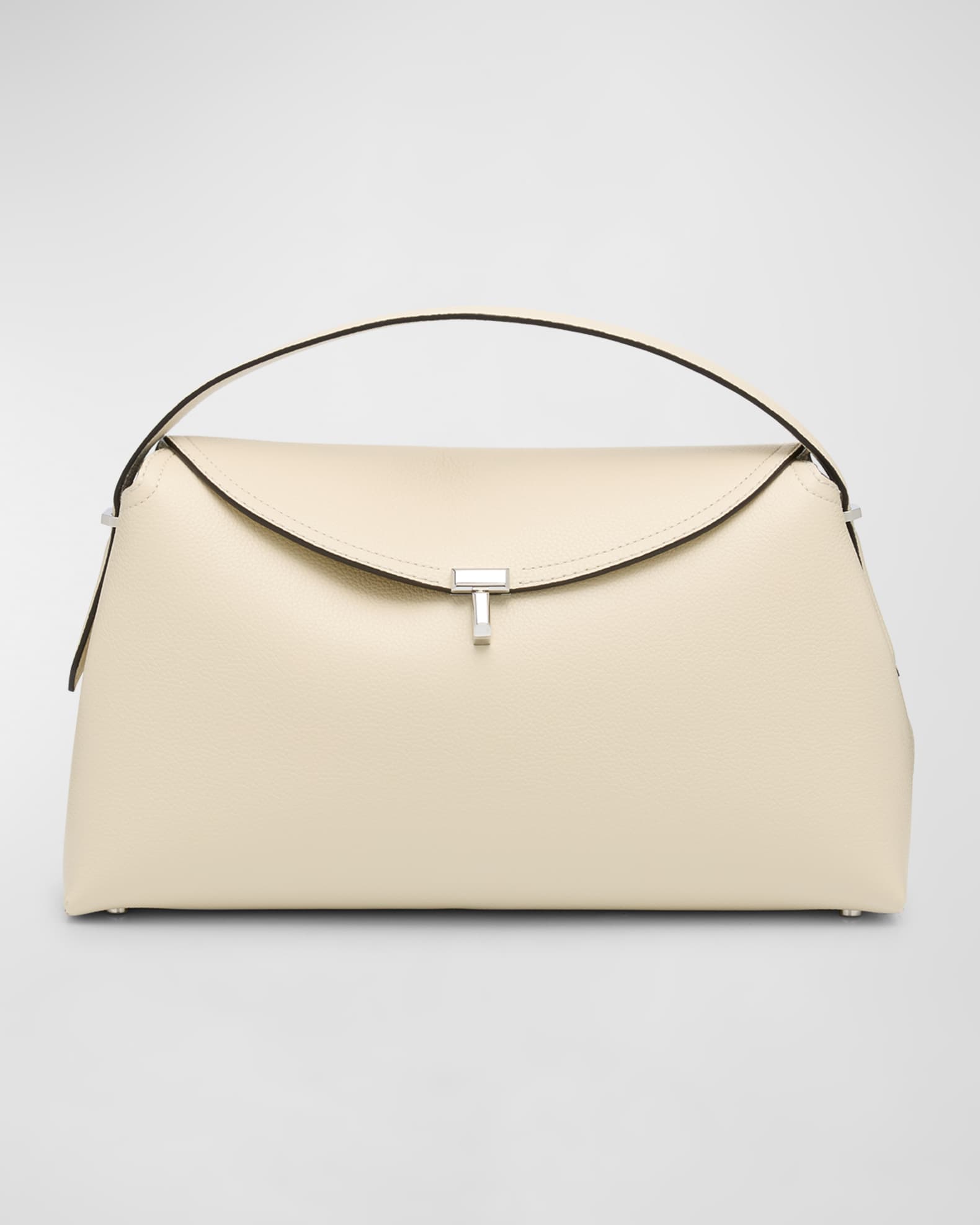 Toteme T-Lock Top Handle Bag in Pebble Grain Leather | Neiman Marcus