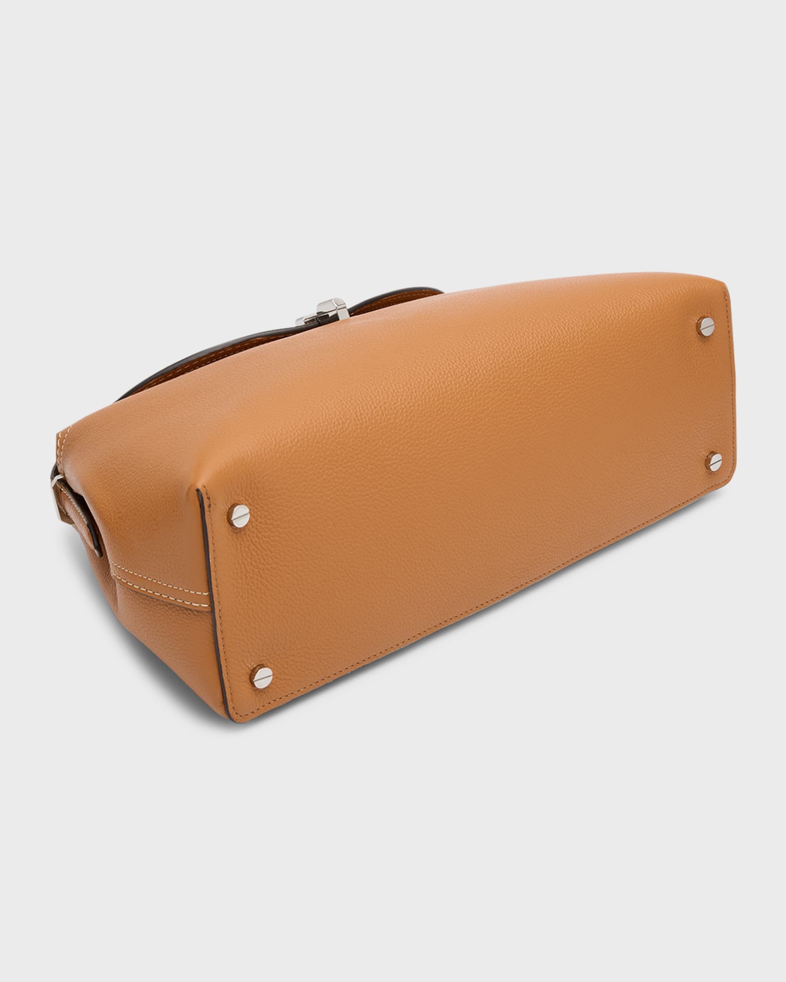 T-Lock Top Handle Bag in Pebble Grain Leather 1