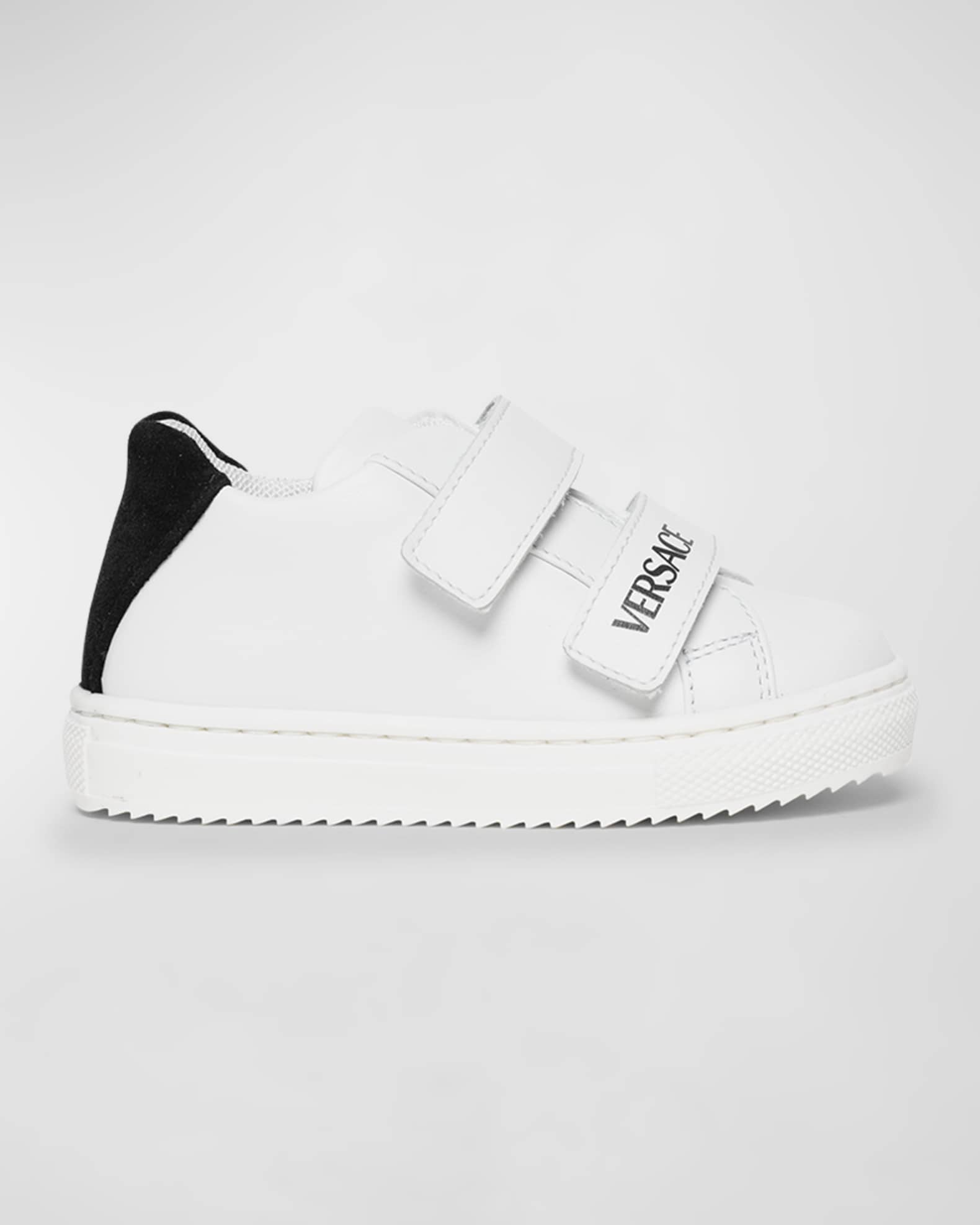 Versace Boy's Grip Strap Calf Leather Sneakers, Baby/Toddlers