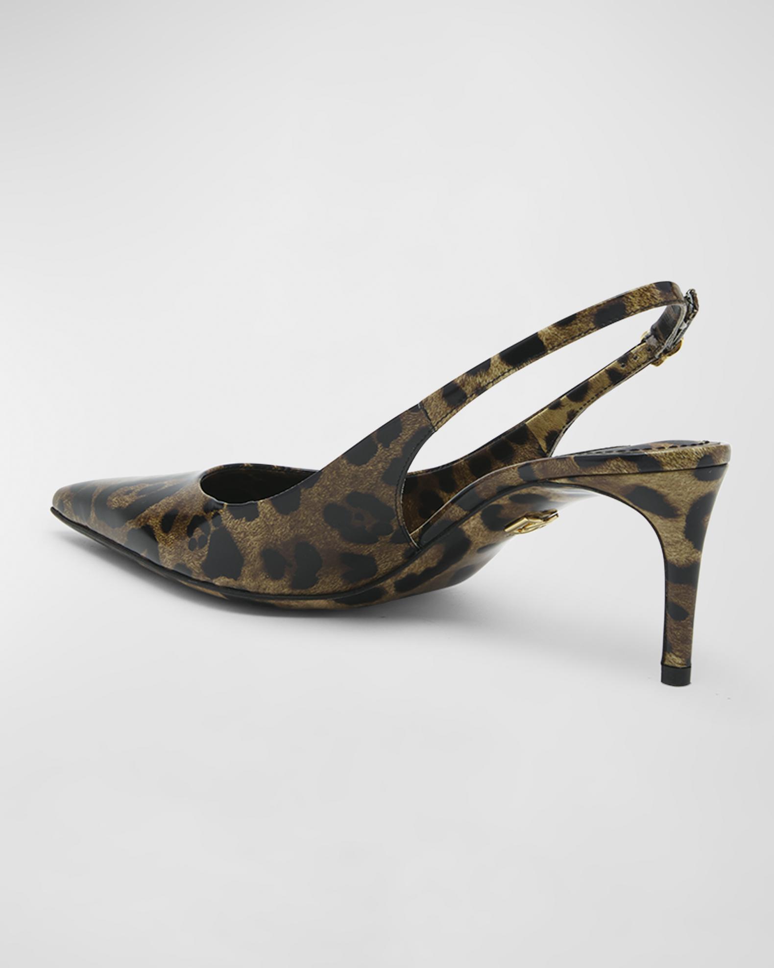 Dolce&Gabbana Animal-Print Patent Slingback Pumps | Neiman Marcus