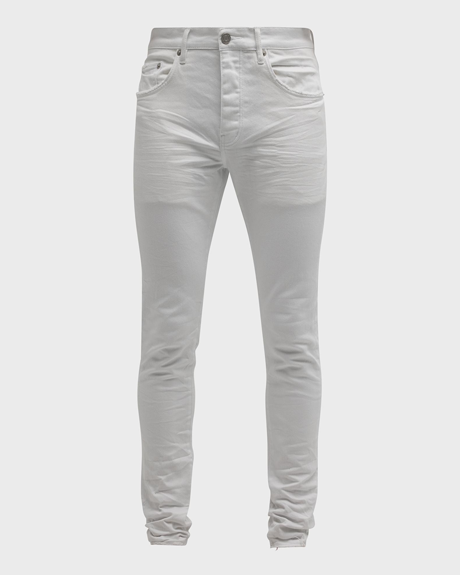 PURPLE Men's P001 Optic White Skinny Jeans | Neiman Marcus