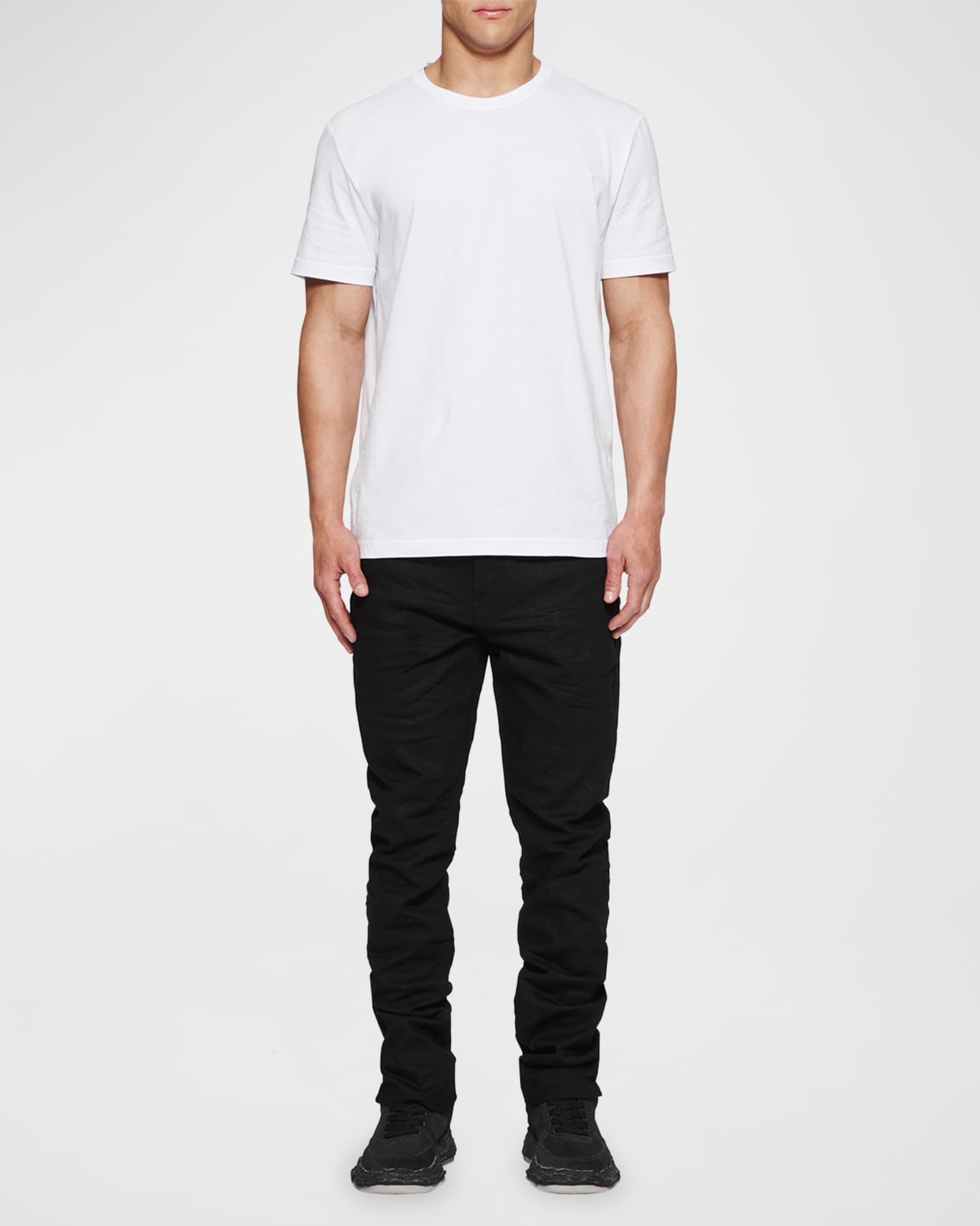 PURPLE Men's P005 Black Raw Slim-Fit Jeans | Neiman Marcus