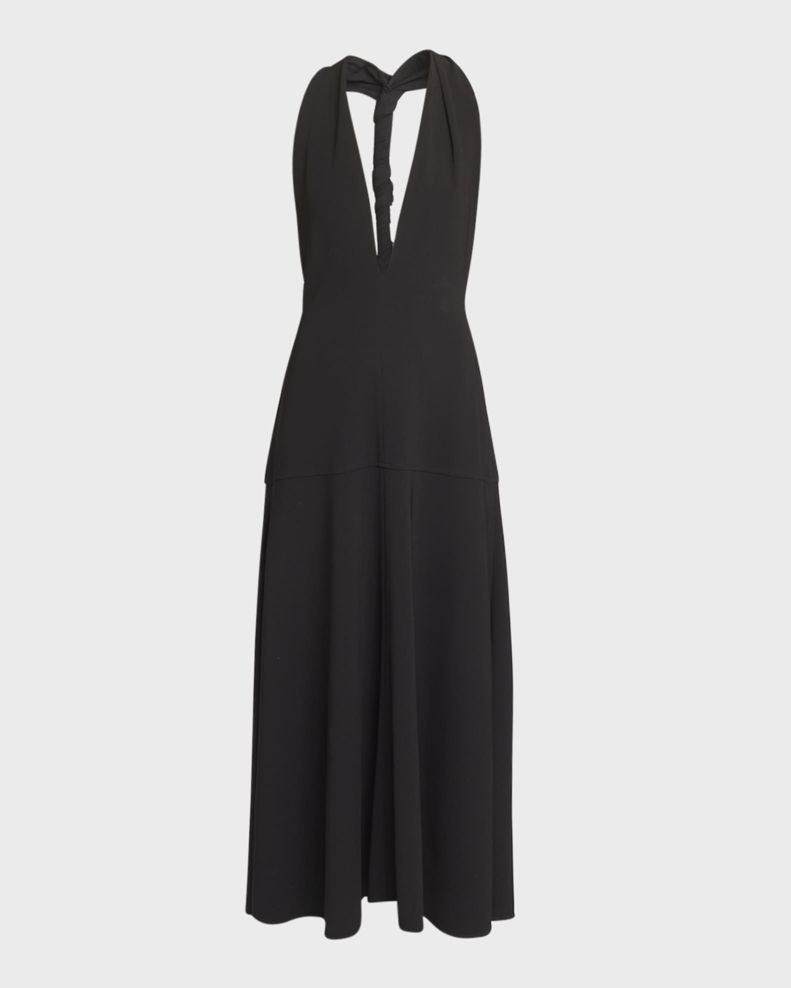 Matte Viscose Crepe Twist-Back Maxi Dress 0