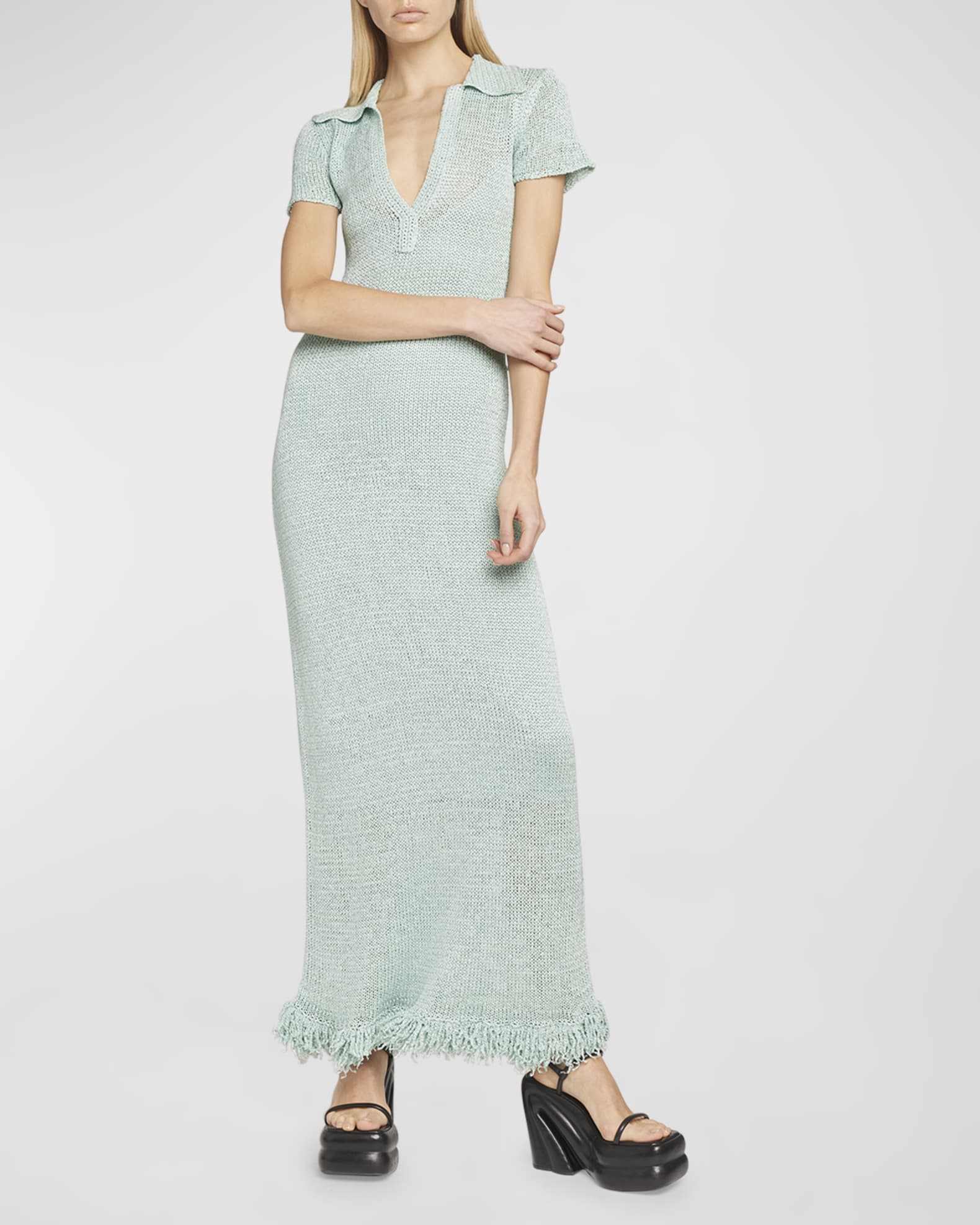 Proenza Schouler Ribbon Crochet Maxi Sweater Dress Neiman Marcus