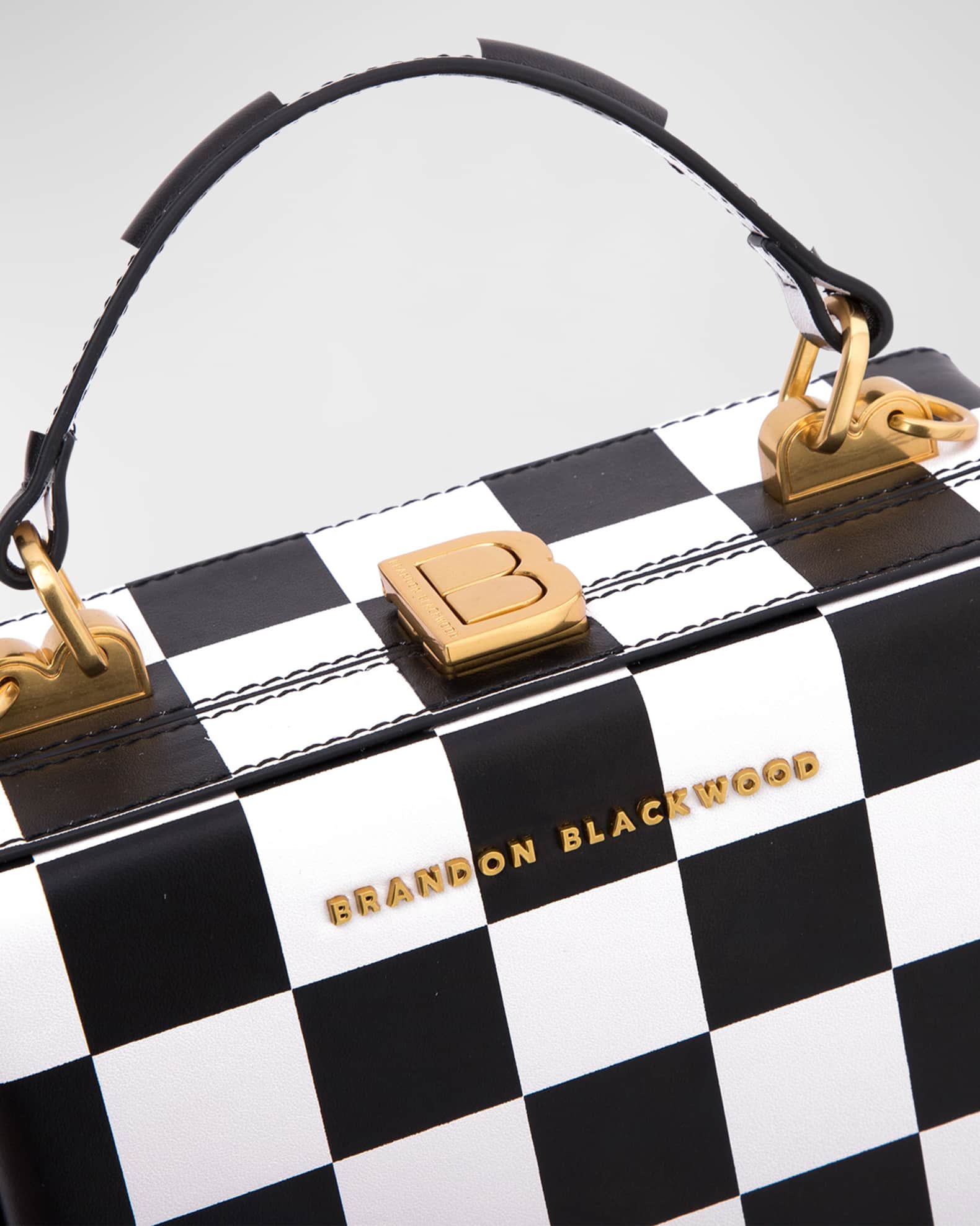 Brandon Blackwood Kendrick Trunk Checkered Leather Top-Handle Bag