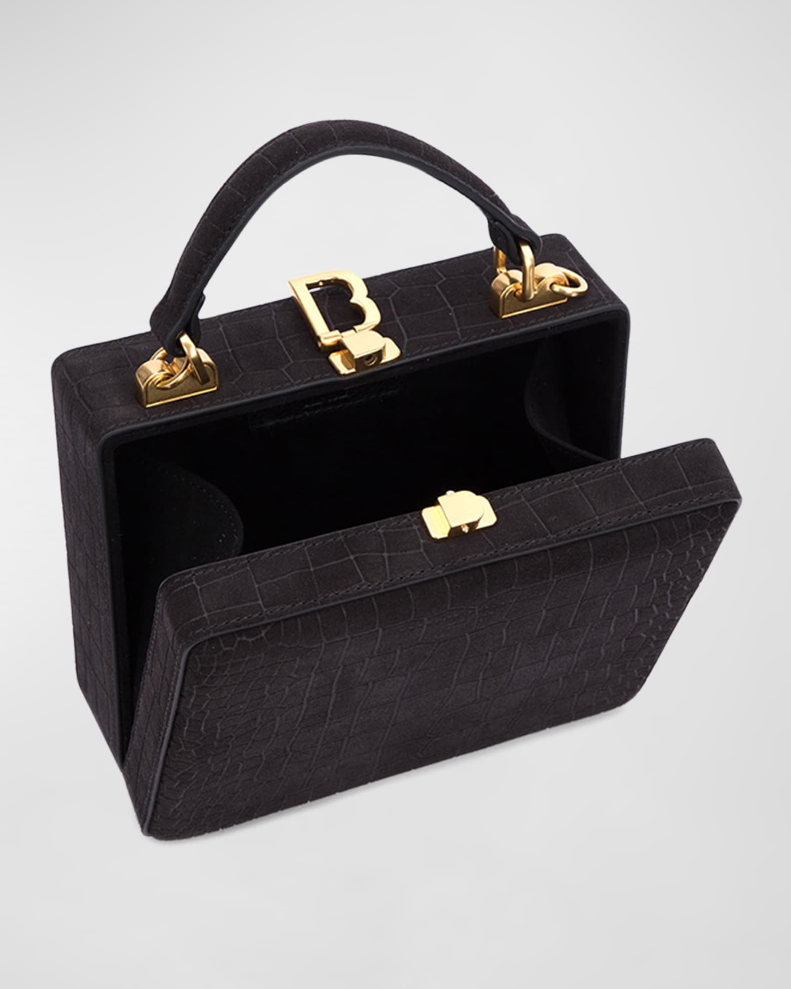Brandon Blackwood Kendrick Trunk Mini CrocEmbossed TopHandle Bag
