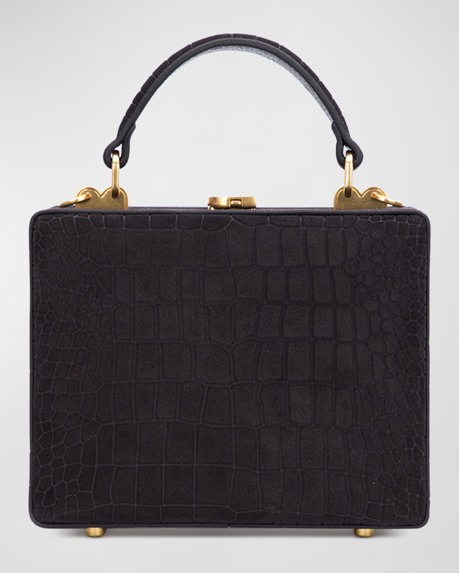 Brandon Blackwood Kendrick Trunk Mini CrocEmbossed TopHandle Bag