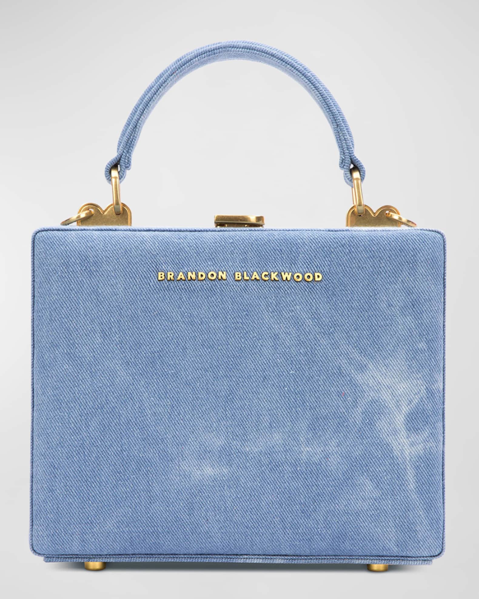 Brandon Blackwood Kendrick Trunk Distressed Denim TopHandle Bag Neiman Marcus