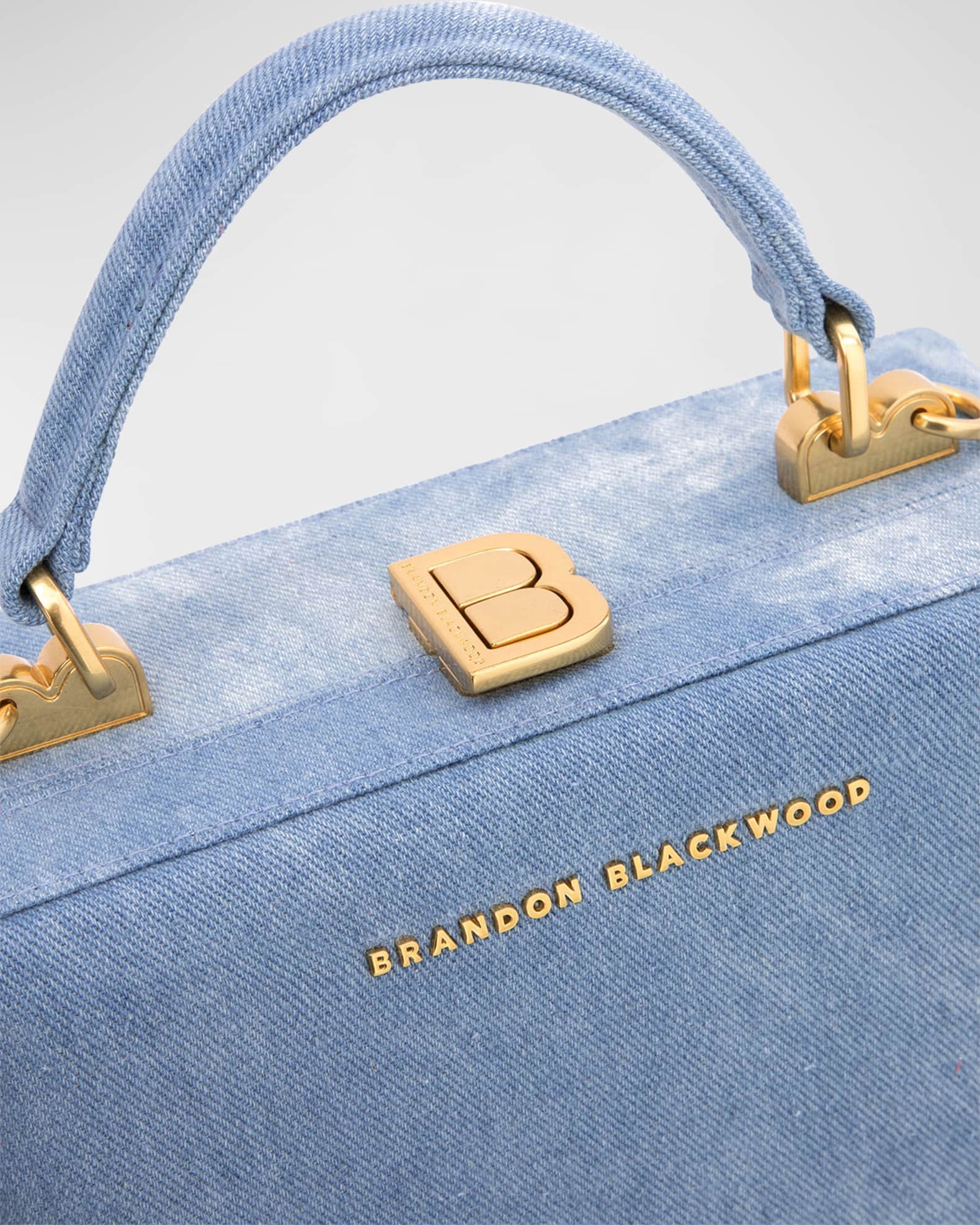 Brandon Blackwood Kendrick Trunk Distressed Denim TopHandle Bag Neiman Marcus