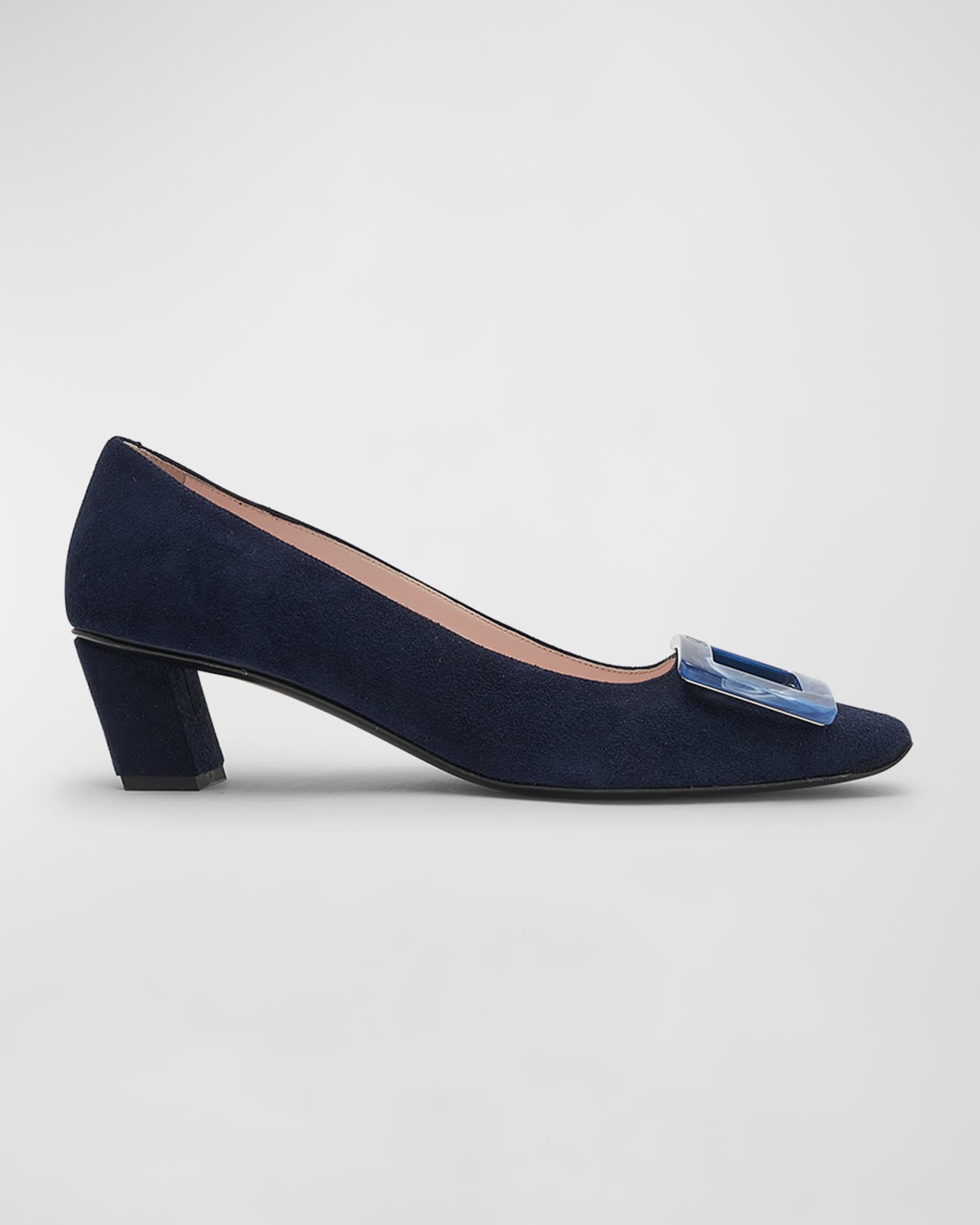 Belle Vivier Suede Buckle Pumps 0