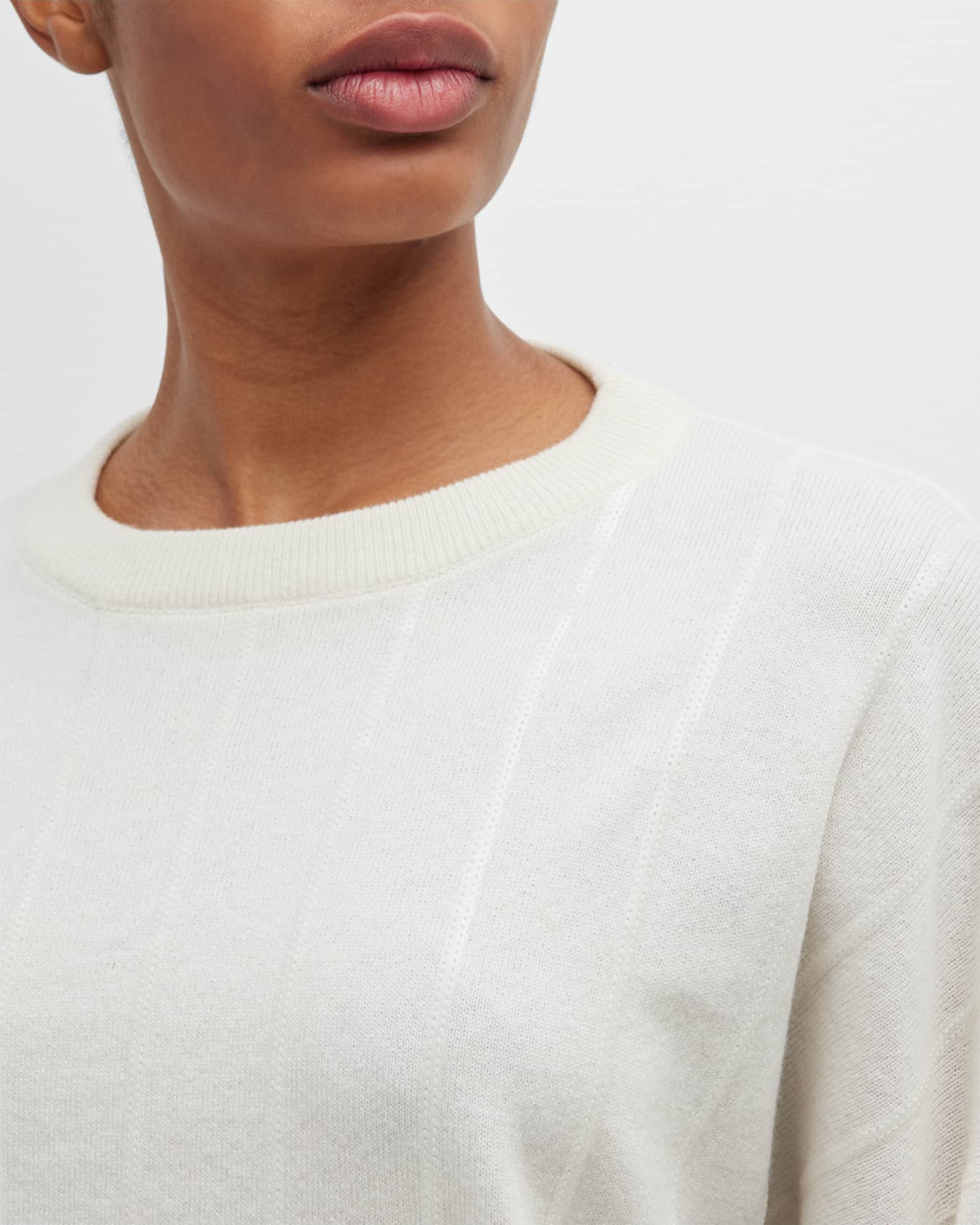 Brunello Cucinelli Cashmere Vertical Sequined Sweater | Neiman Marcus