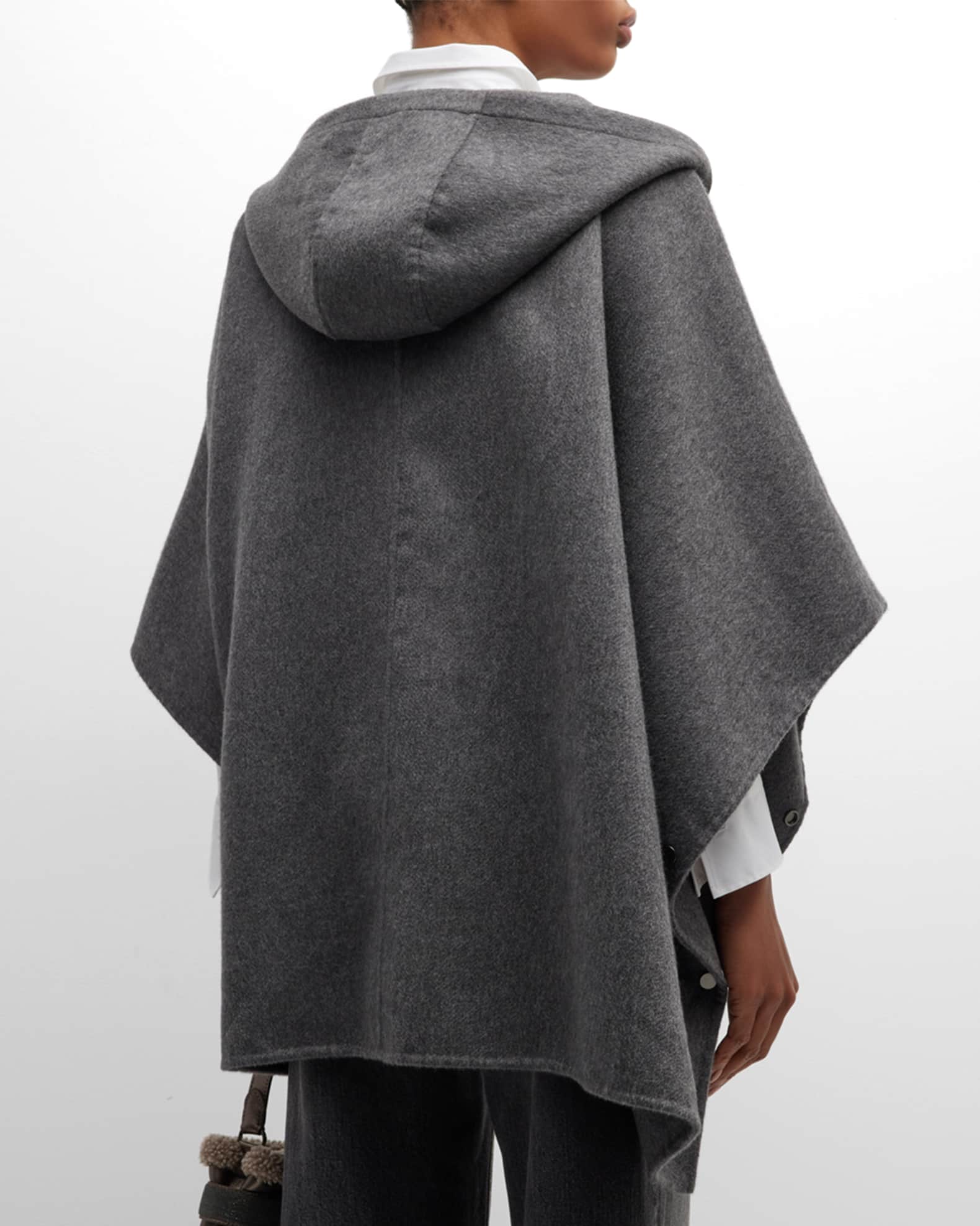 LOUIS VUITTON knit Hooded poncho Cashmere gray
