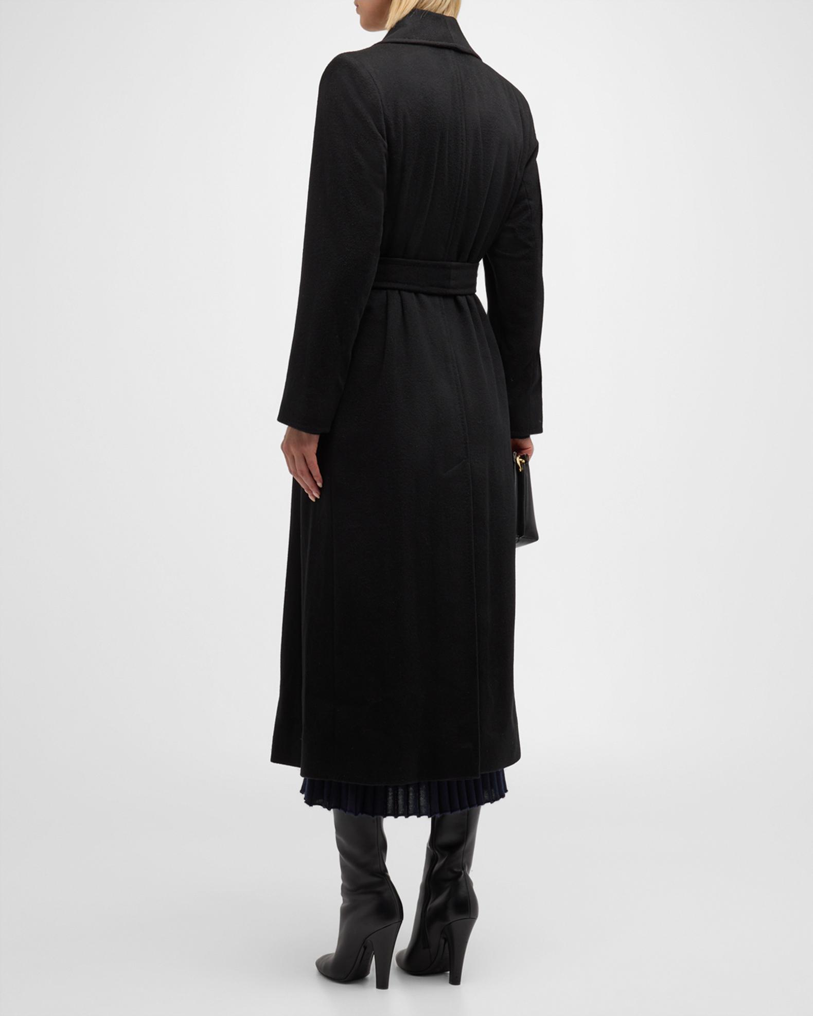 Sofia Cashmere Cashmere Belted Wrap Coat with Pick-Stitched Detail ...