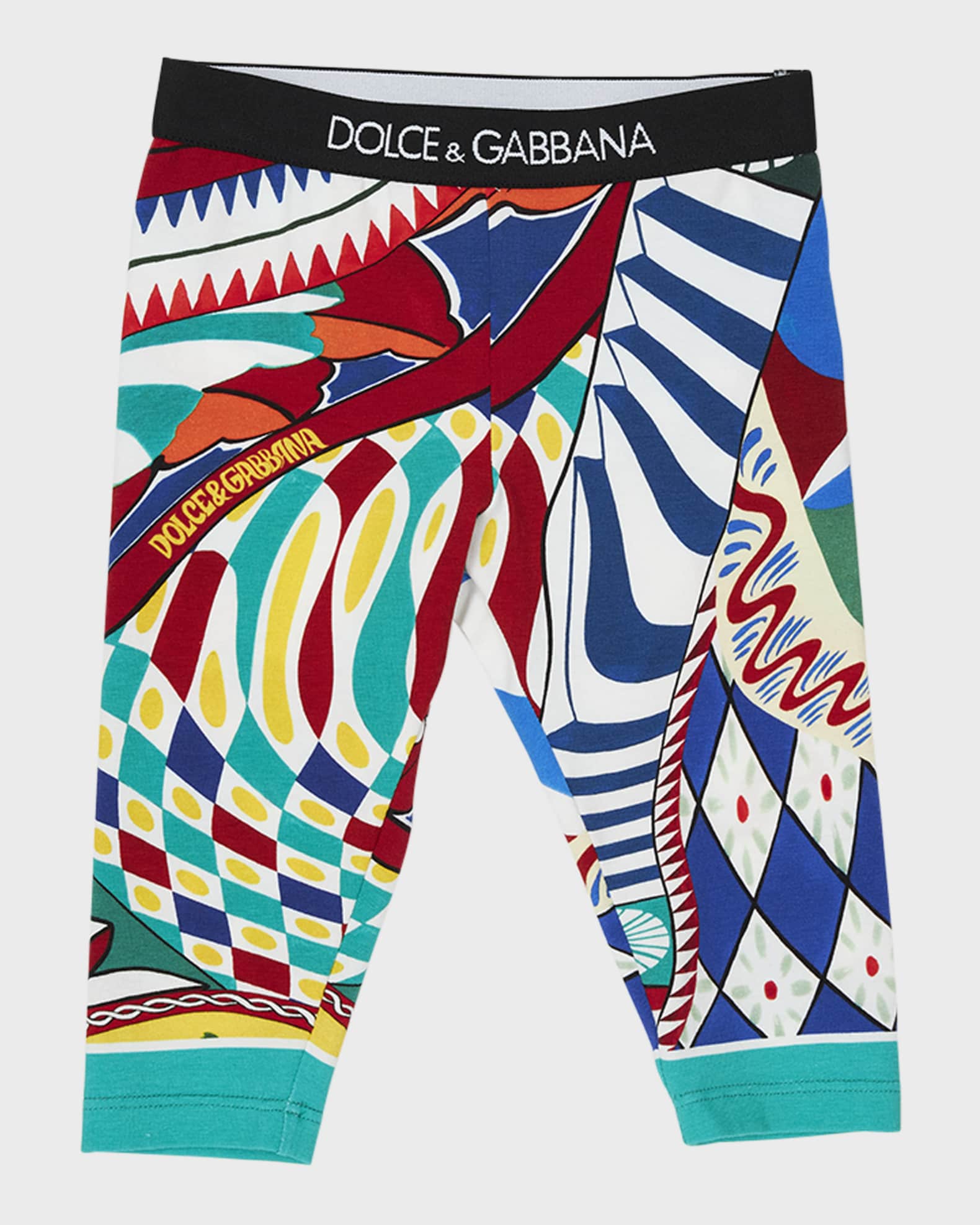 Dolce&Gabbana Girl's Carretta Logo Tape Leggings, Size 12M30M Neiman