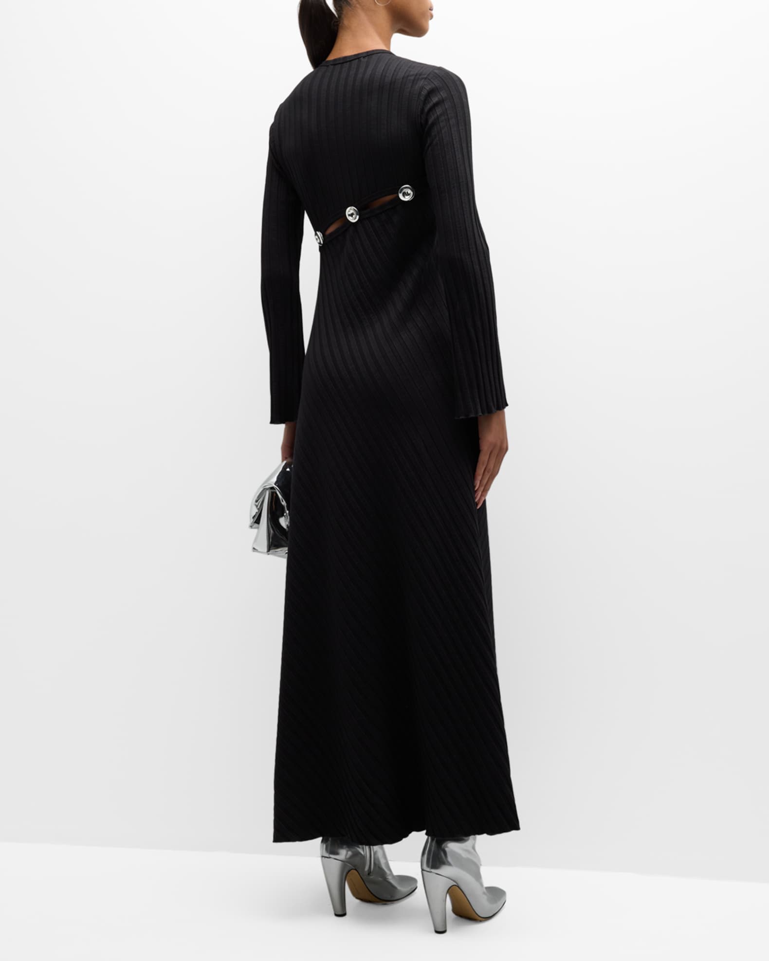 Simon Miller Rib Simm Long-Sleeve Cutout Maxi Dress | Neiman Marcus