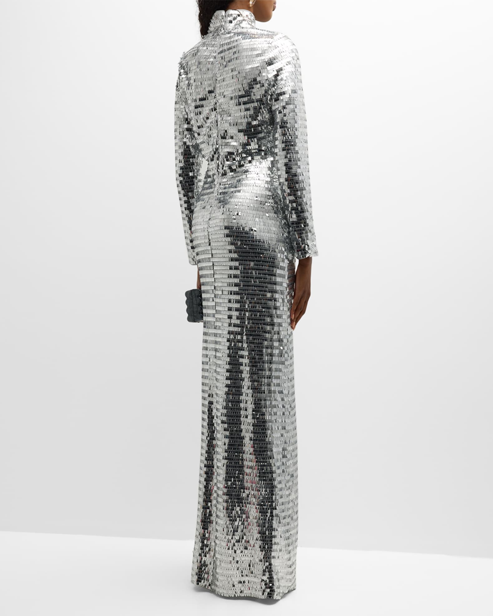 Simon Miller Sequin Sculpty High-Collar Maxi Dress | Neiman Marcus