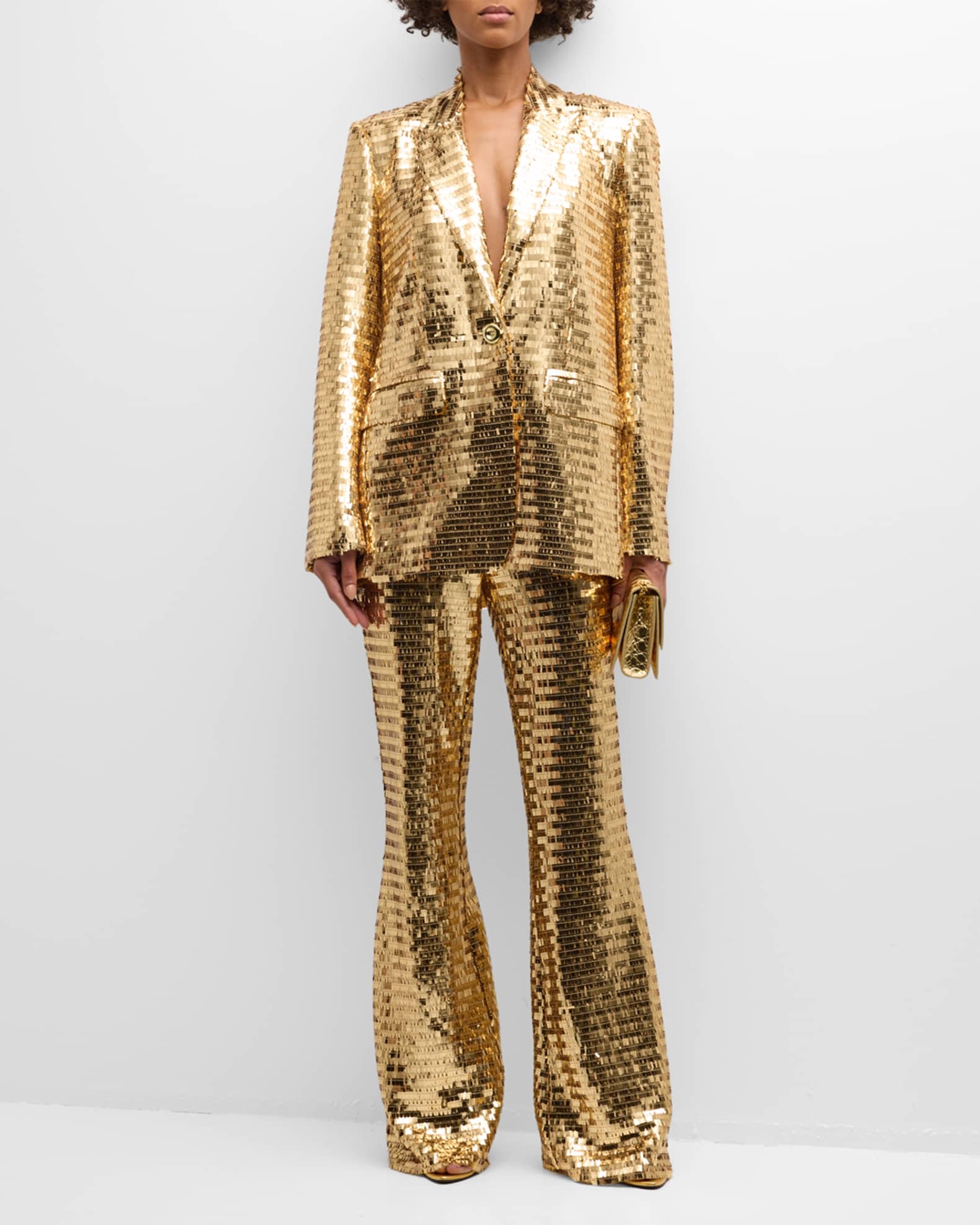 SIMONMILLER Women s Lennox Sequin Jacket Gold Size 4 Star Gold