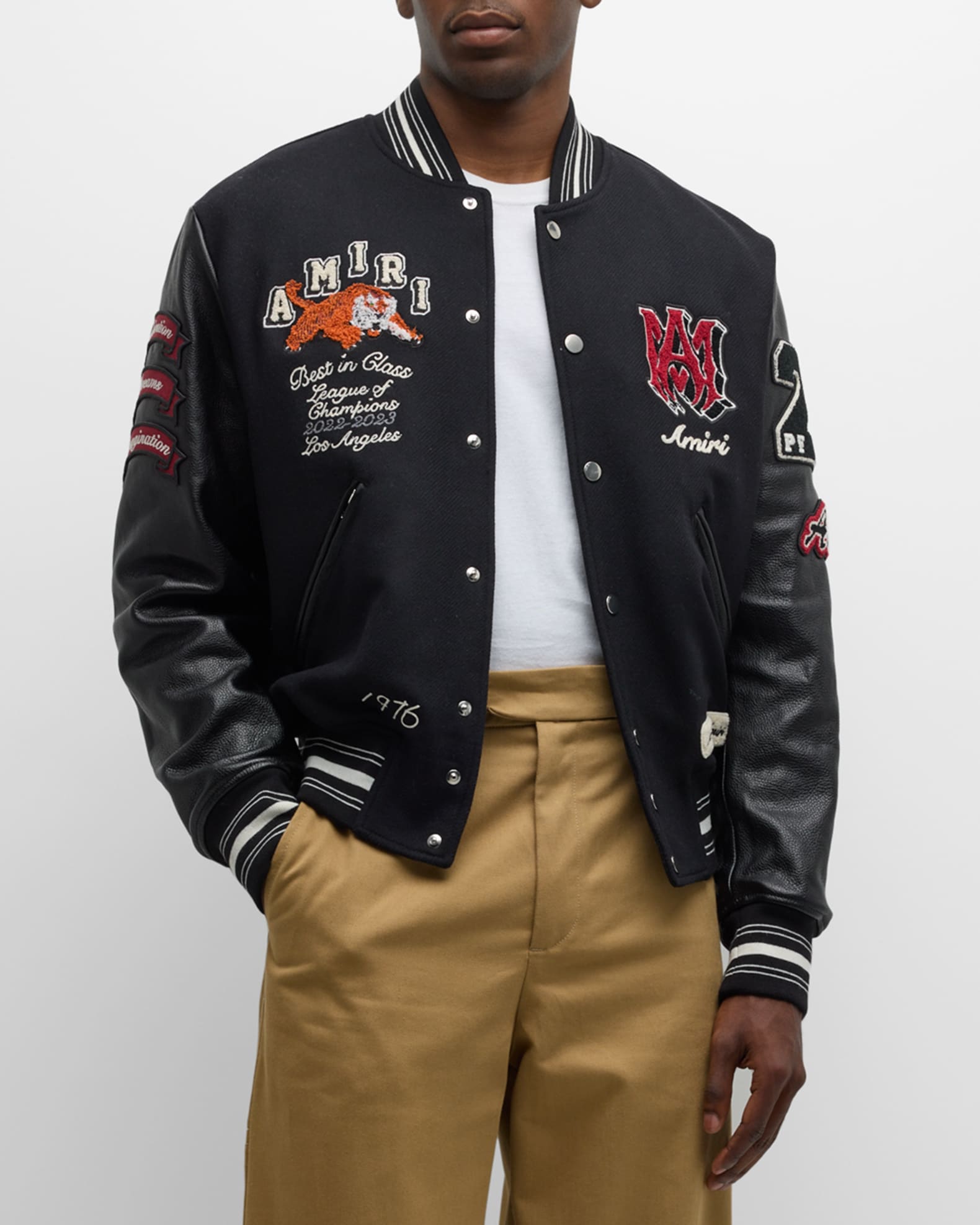 Valentino Embroidered Patch Bomber Jacket-50