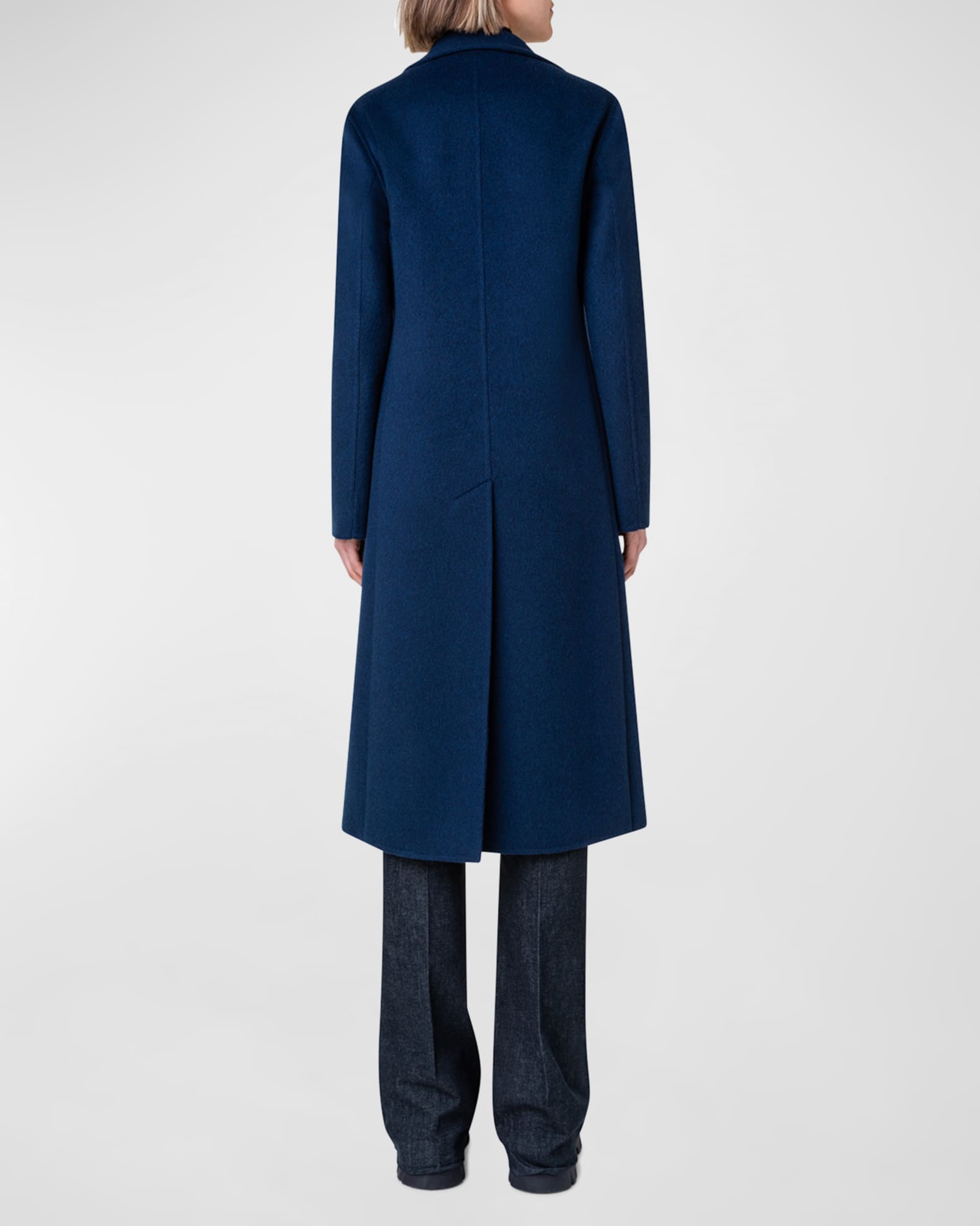 Akris Leather Collar Cashmere Coat | Neiman Marcus