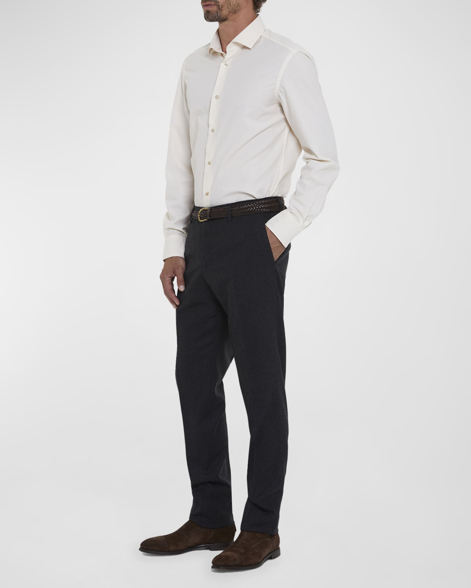 Men's Textured Cotton Dress Shirt 1