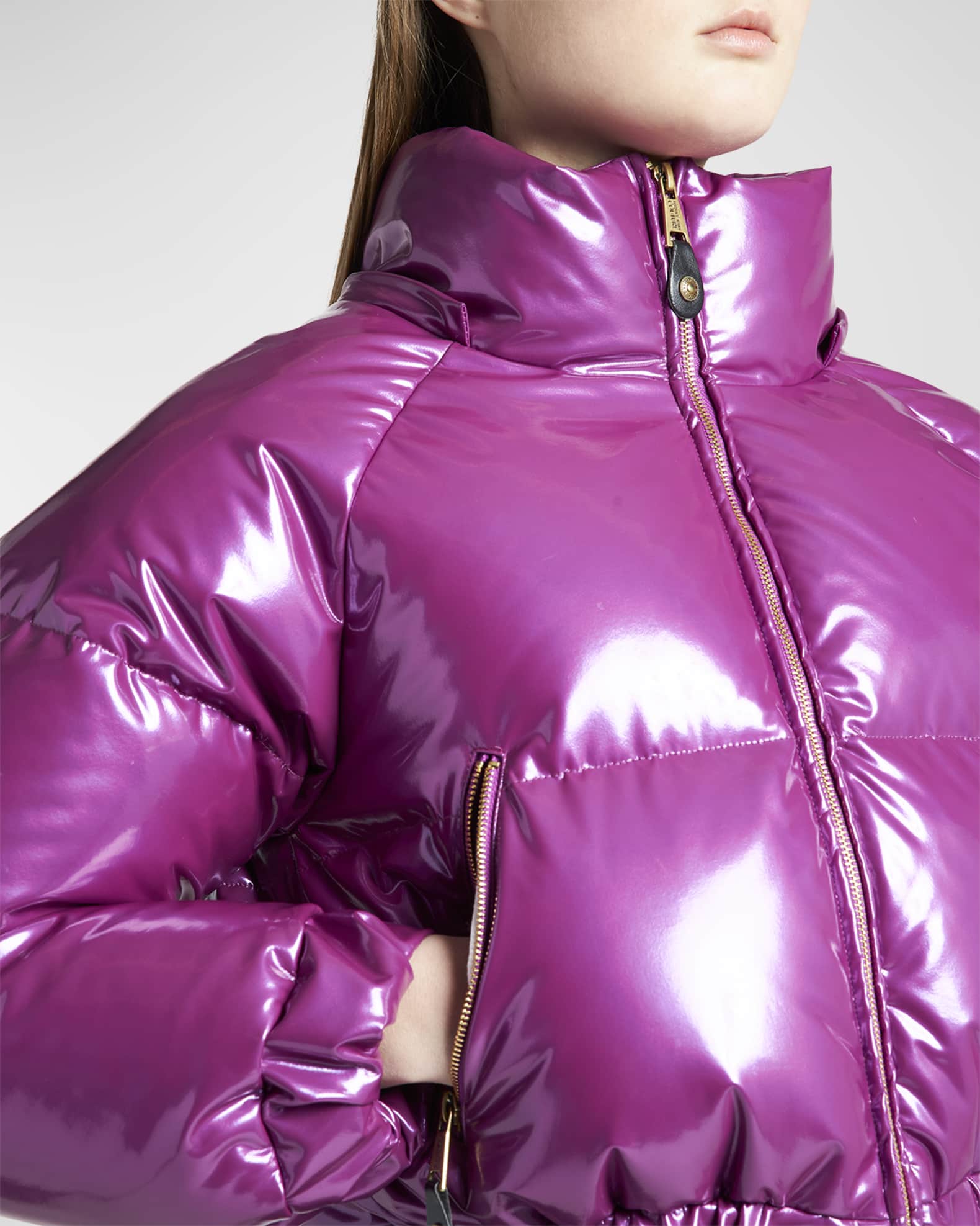 Versace Jeans Couture Cropped Down Puffer Jacket | Neiman Marcus
