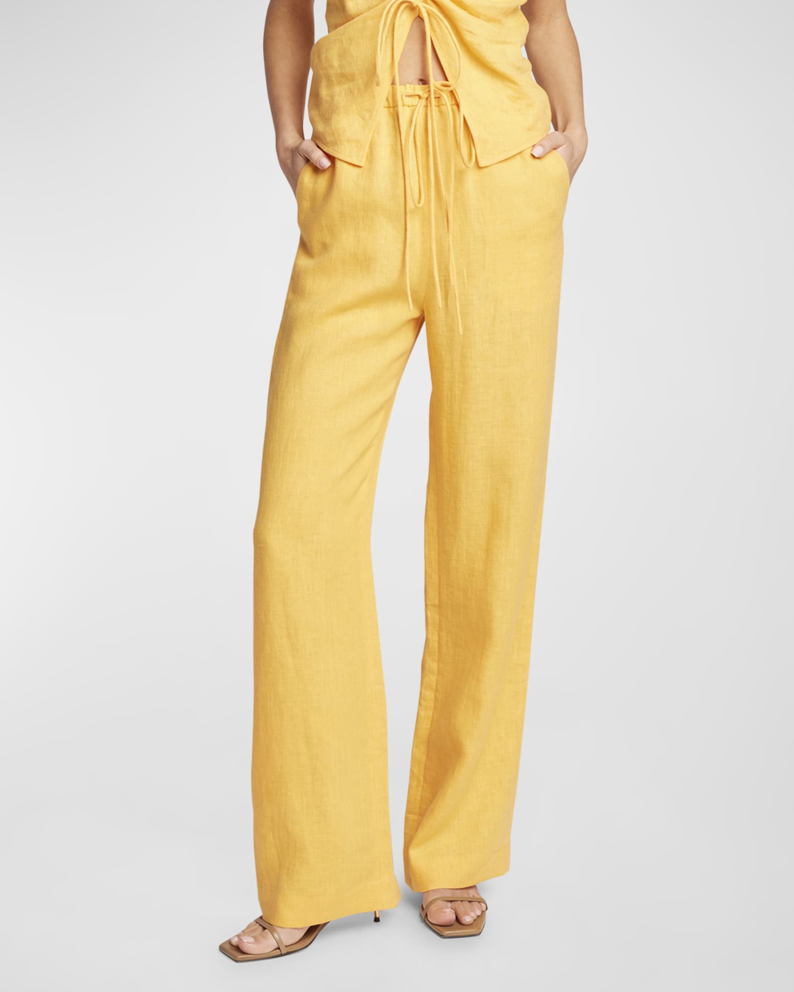 Linen drawstring capris on sale