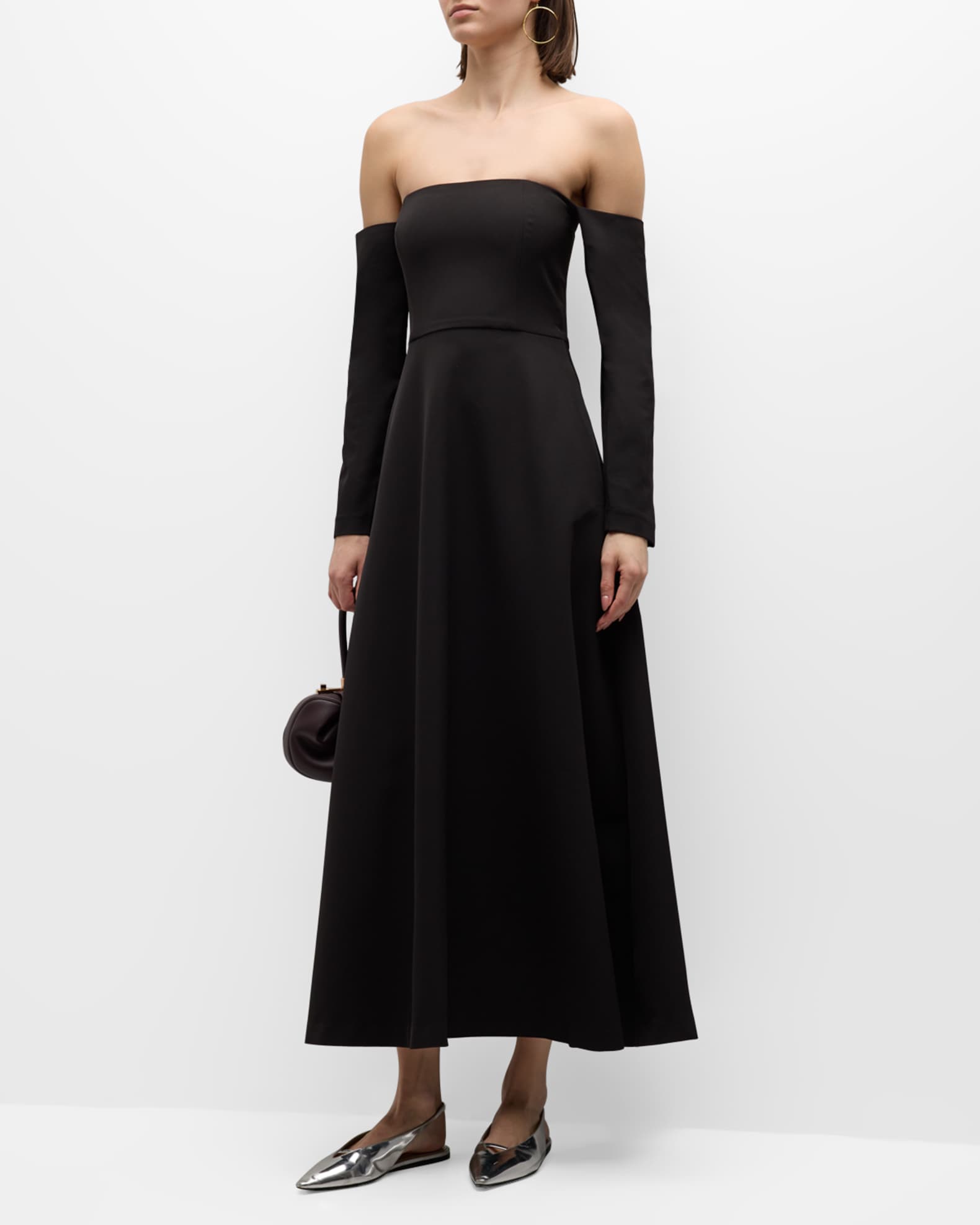 Edia Off The Shoulder Long Sleeve Maxi Dress
