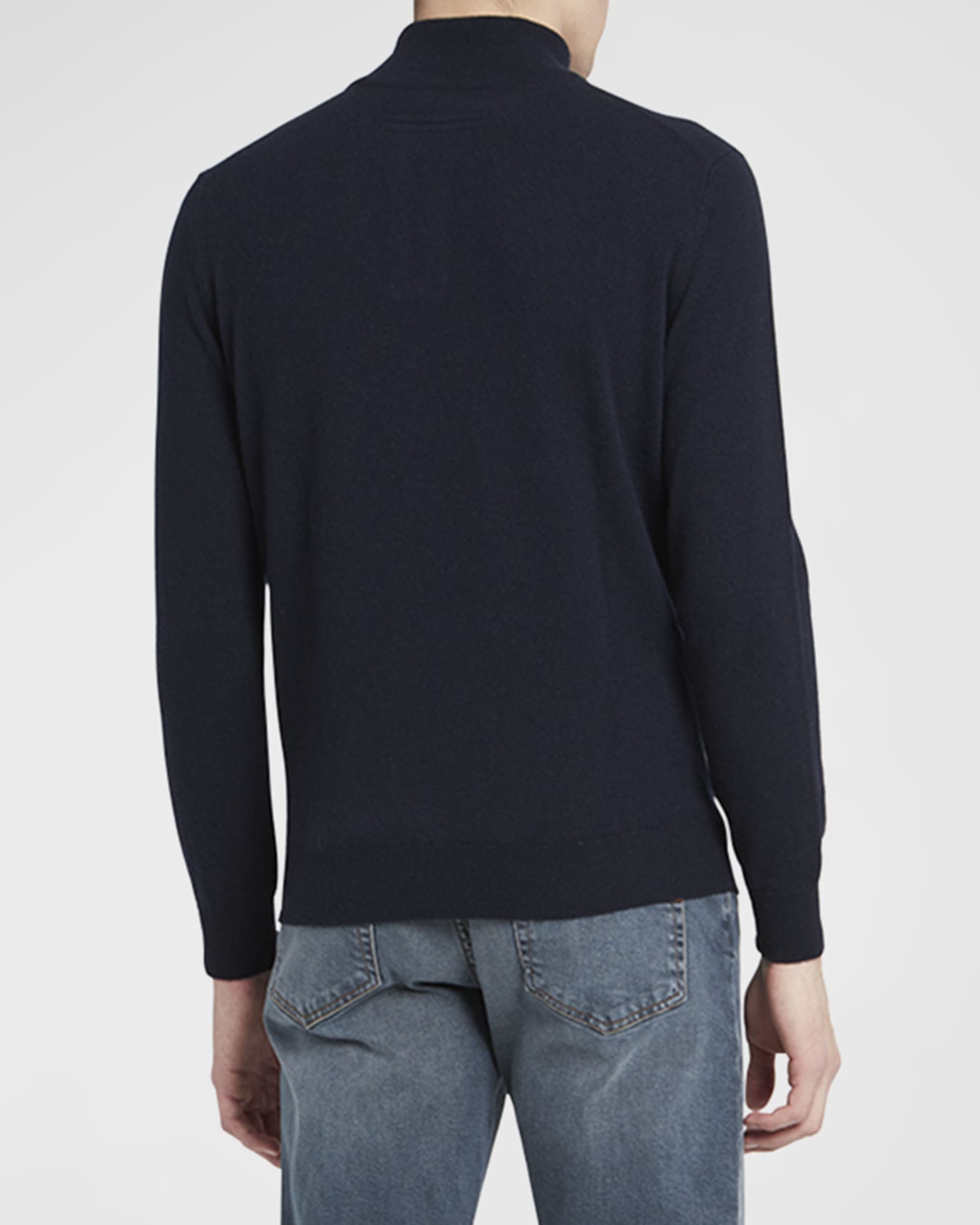 Men's Oasi Cashmere Zip Mock Neck Sweater