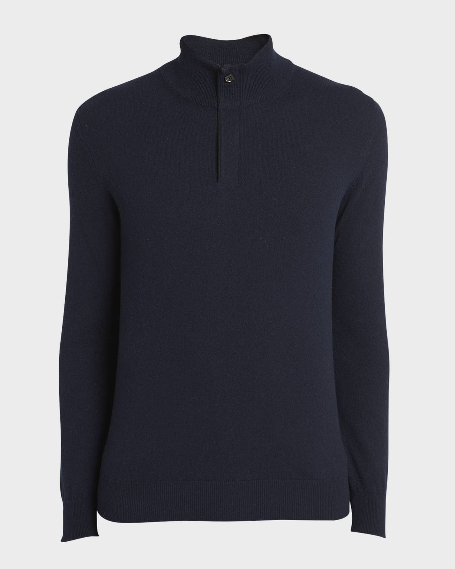 ZEGNA Men's Oasi Cashmere Zip Mock Neck Sweater | Neiman Marcus