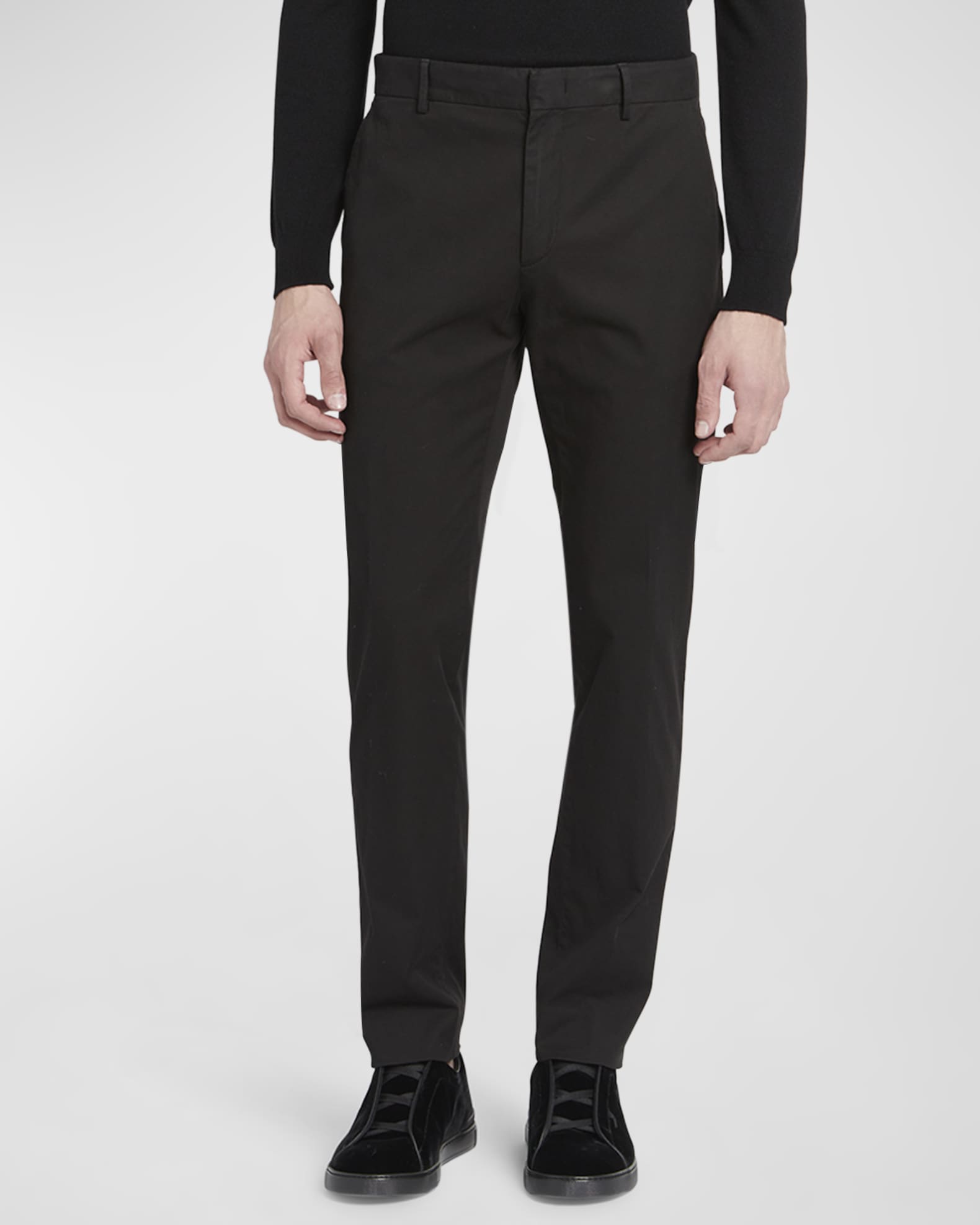 ZEGNA Men's Flat Front Trousers Neiman Marcus