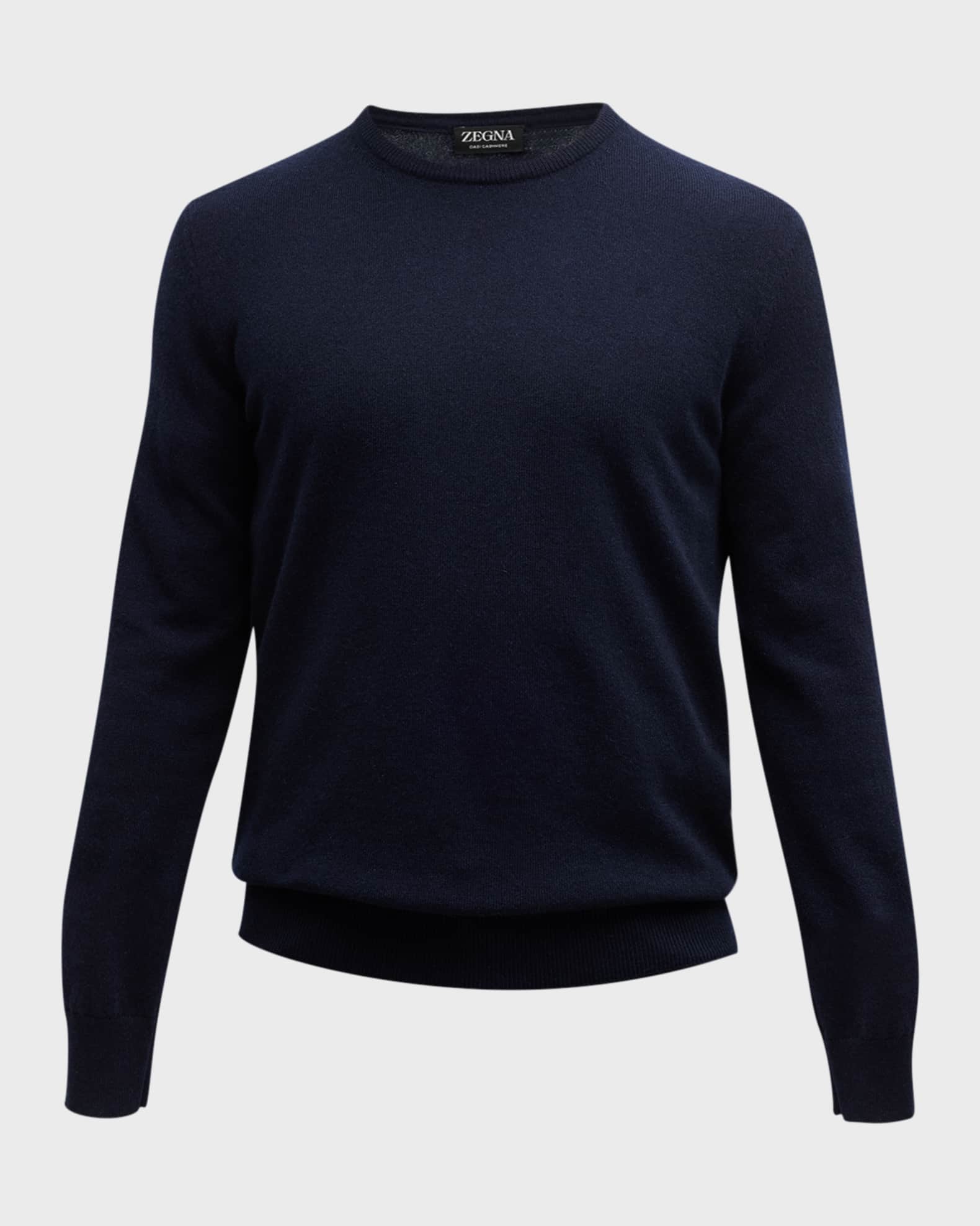 ZEGNA Men's CashmereSilk Crewneck Sweater Neiman Marcus