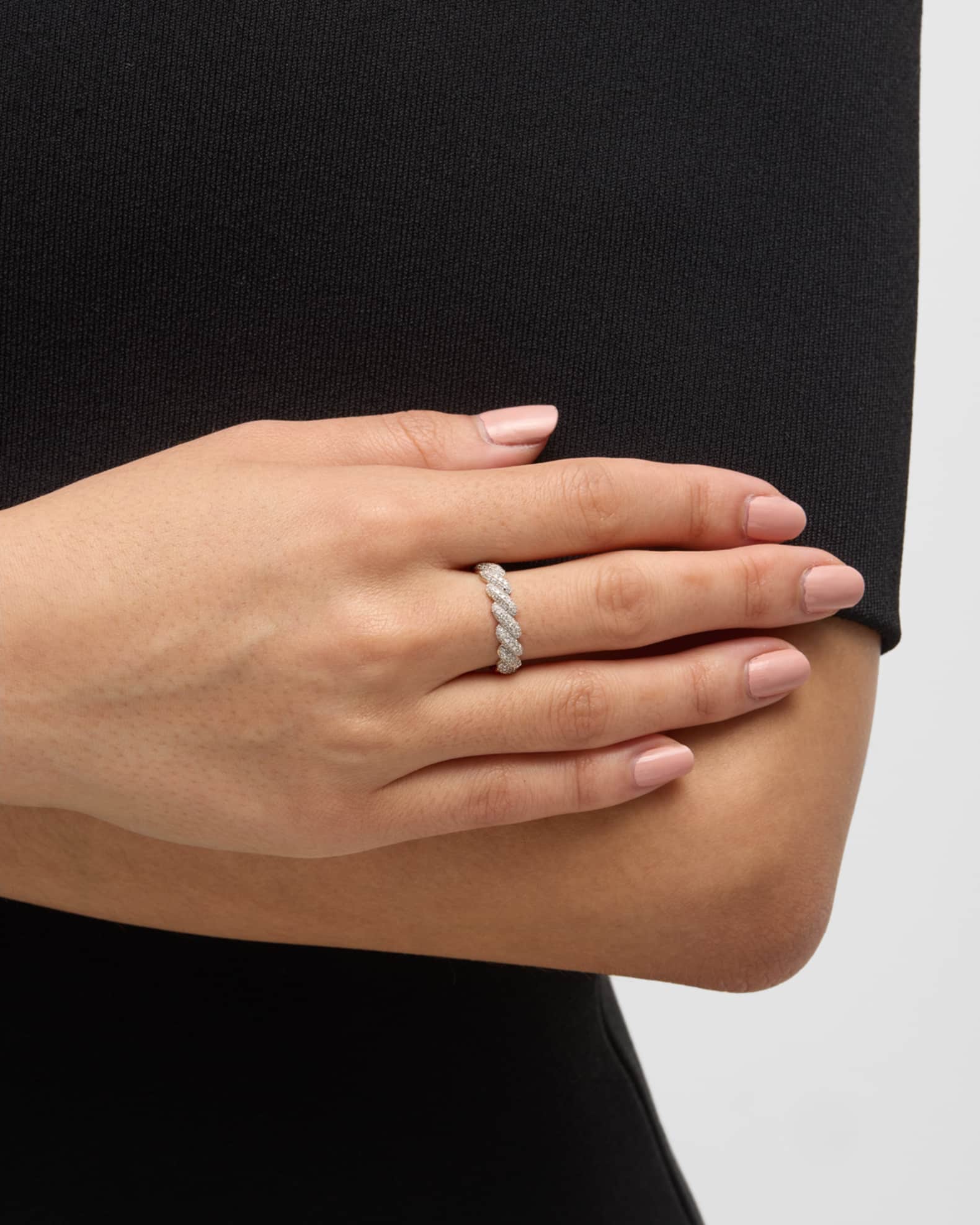 Fine Diamond Brioche Ring  1