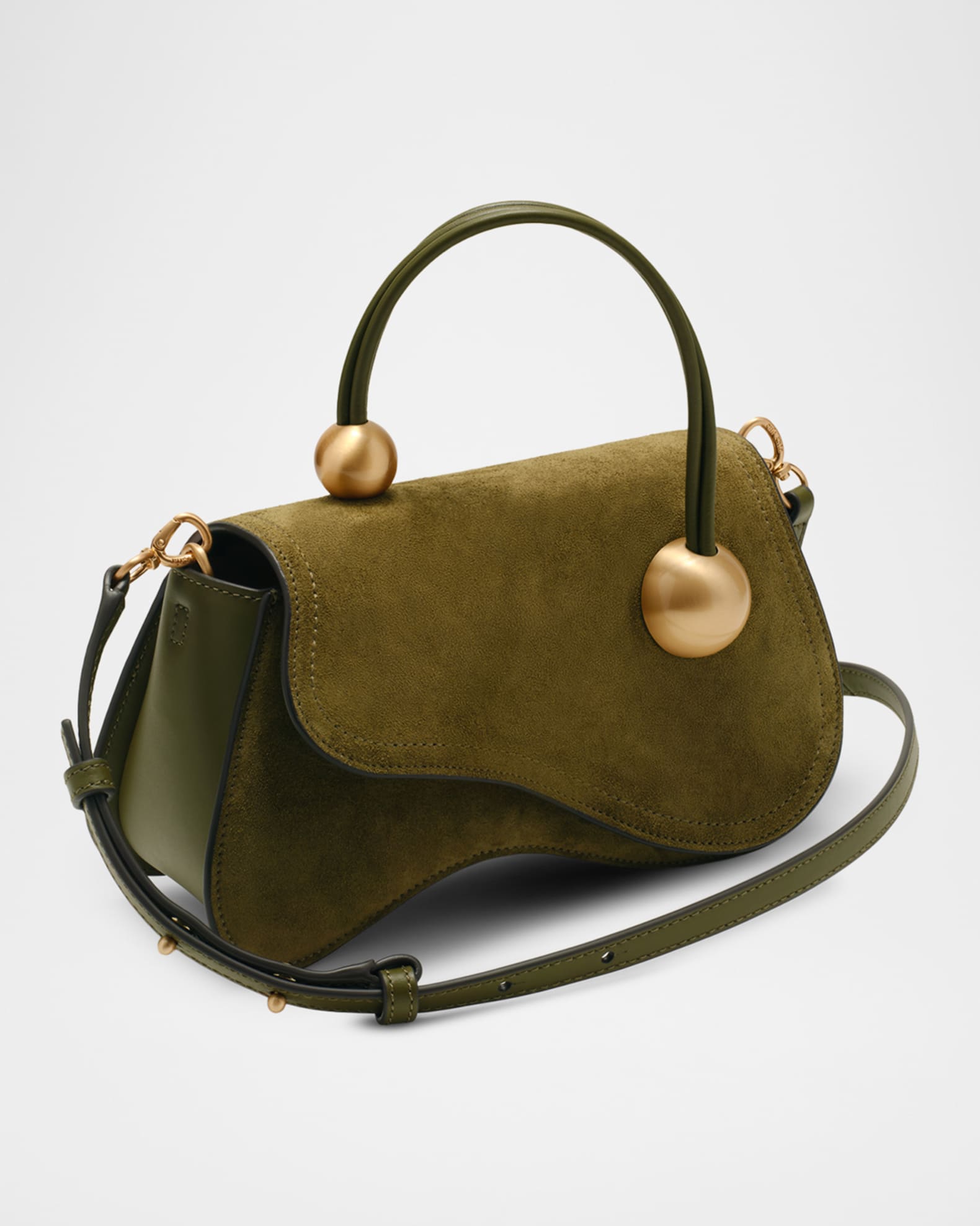 Cult Gaia Kazia Beaded Suede Top-Handle Bag | Neiman Marcus