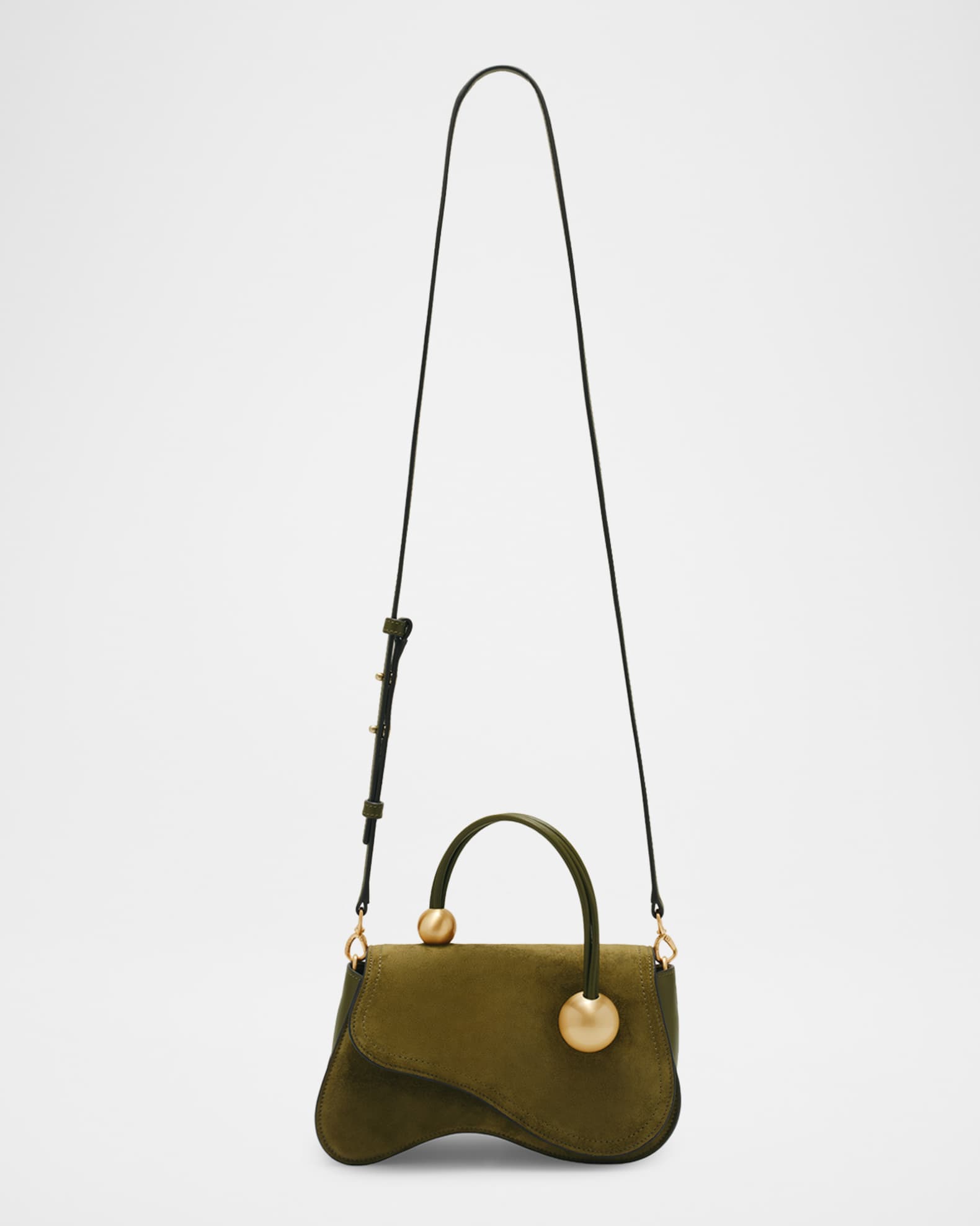Cult Gaia Kazia Beaded Suede Top-Handle Bag | Neiman Marcus