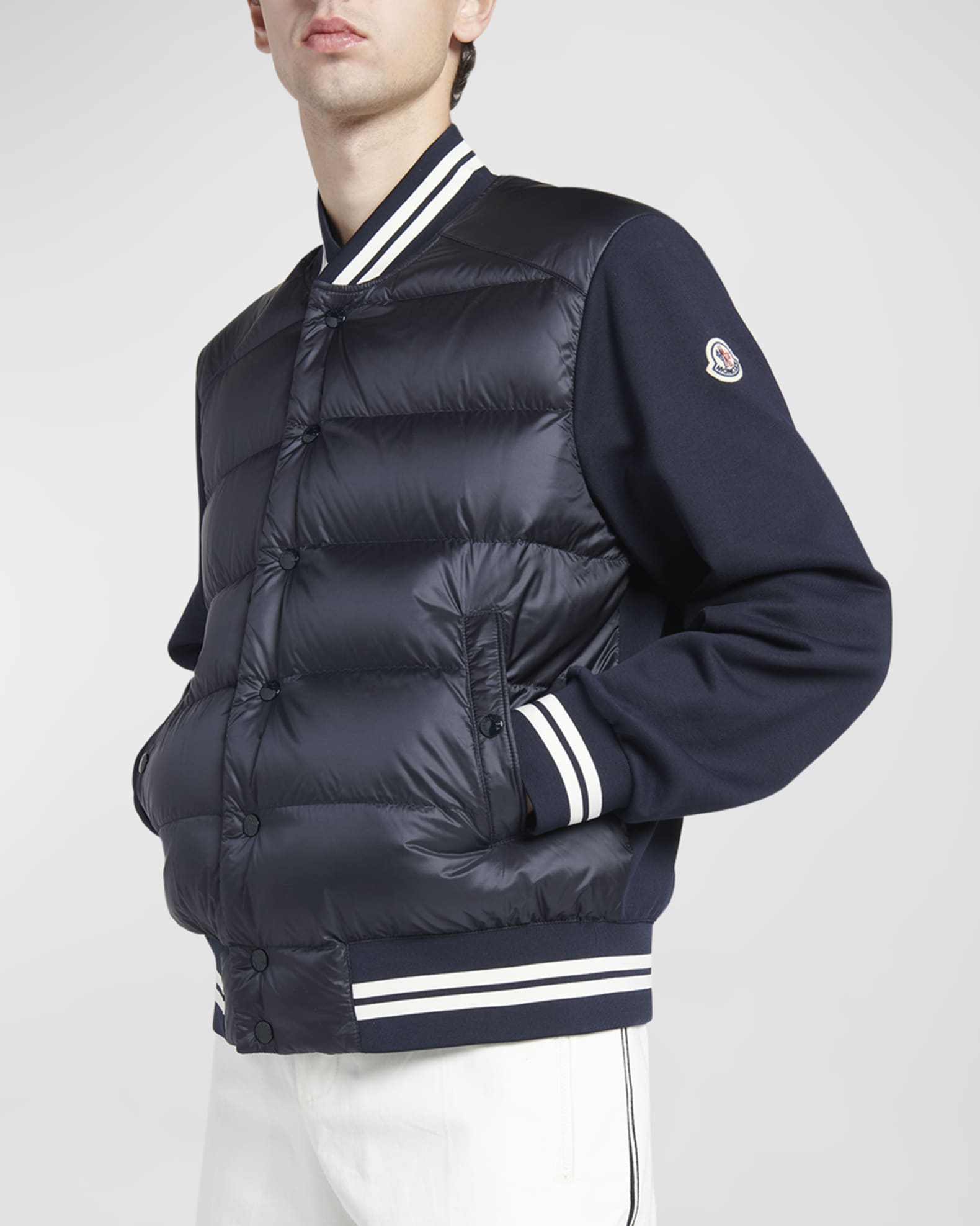 Men s Baseball Down Knit Bomber Jacket