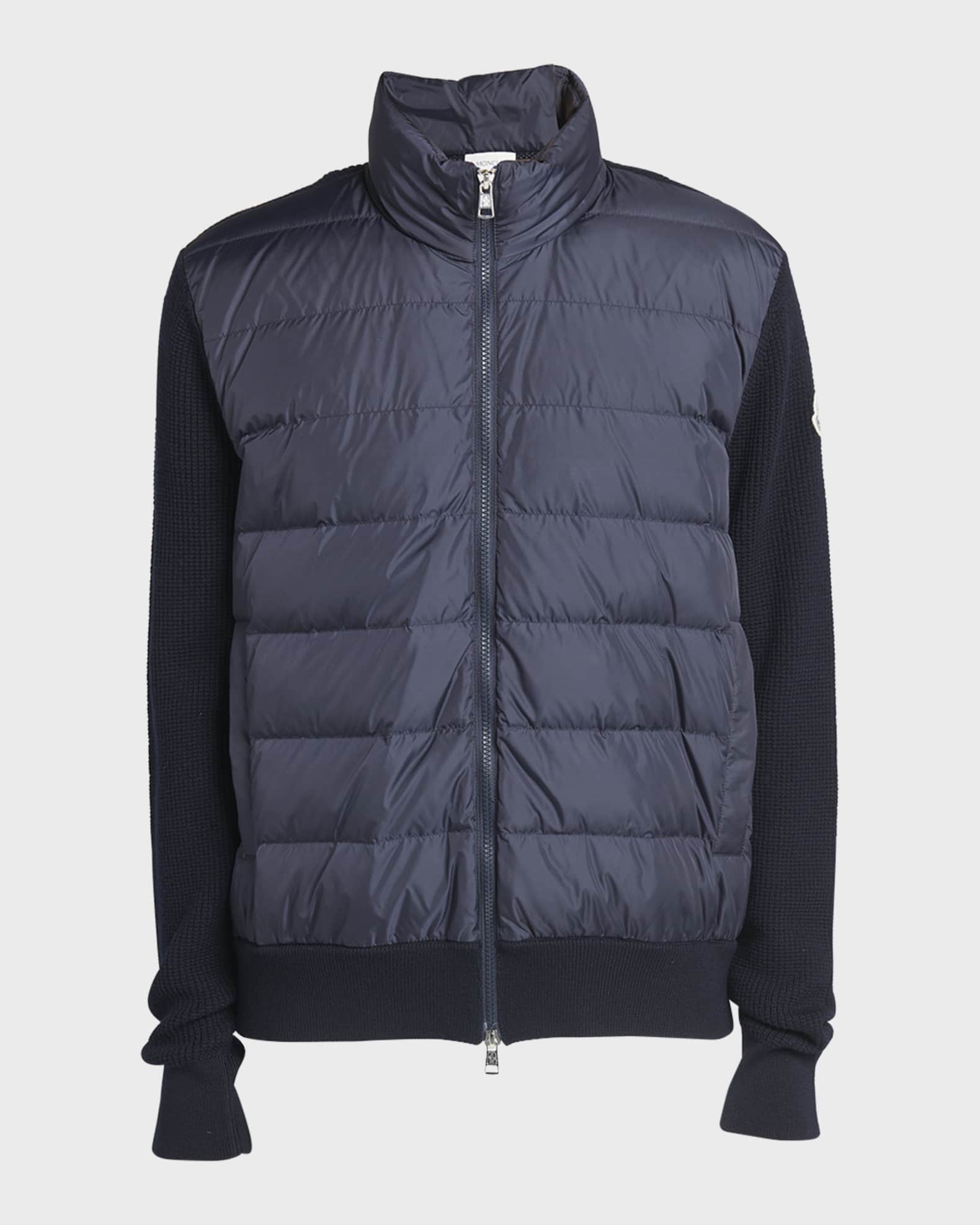 Moncler Men's Down Quilted Knit Jacket | Neiman Marcus