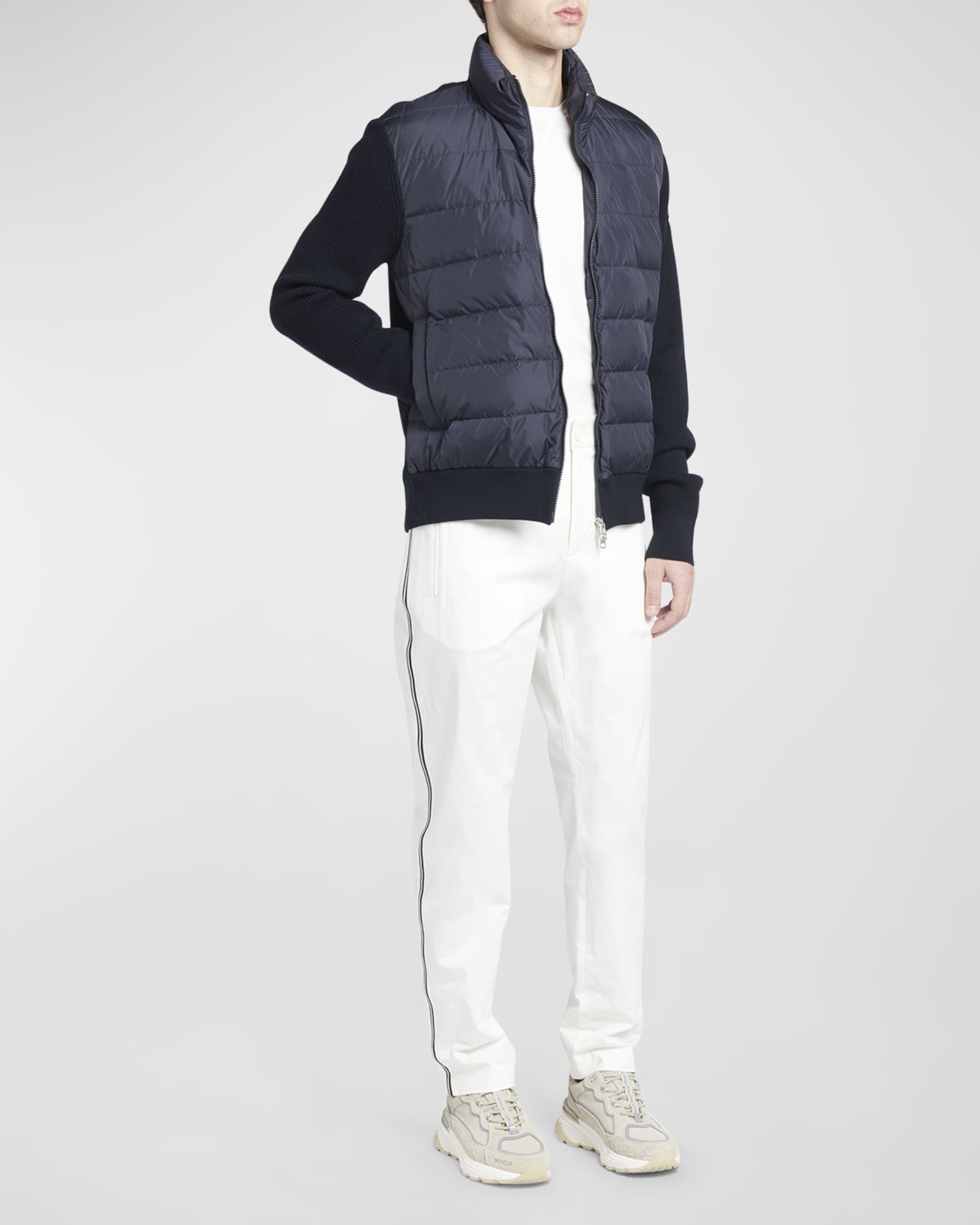 Moncler Men's Down Quilted Knit Jacket | Neiman Marcus