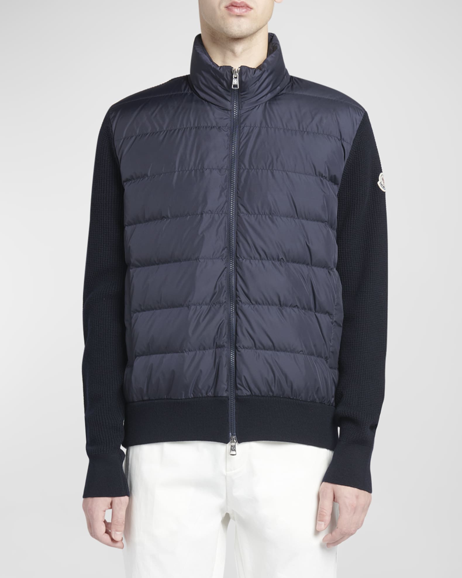 Moncler Men's Down Quilted Knit Jacket | Neiman Marcus