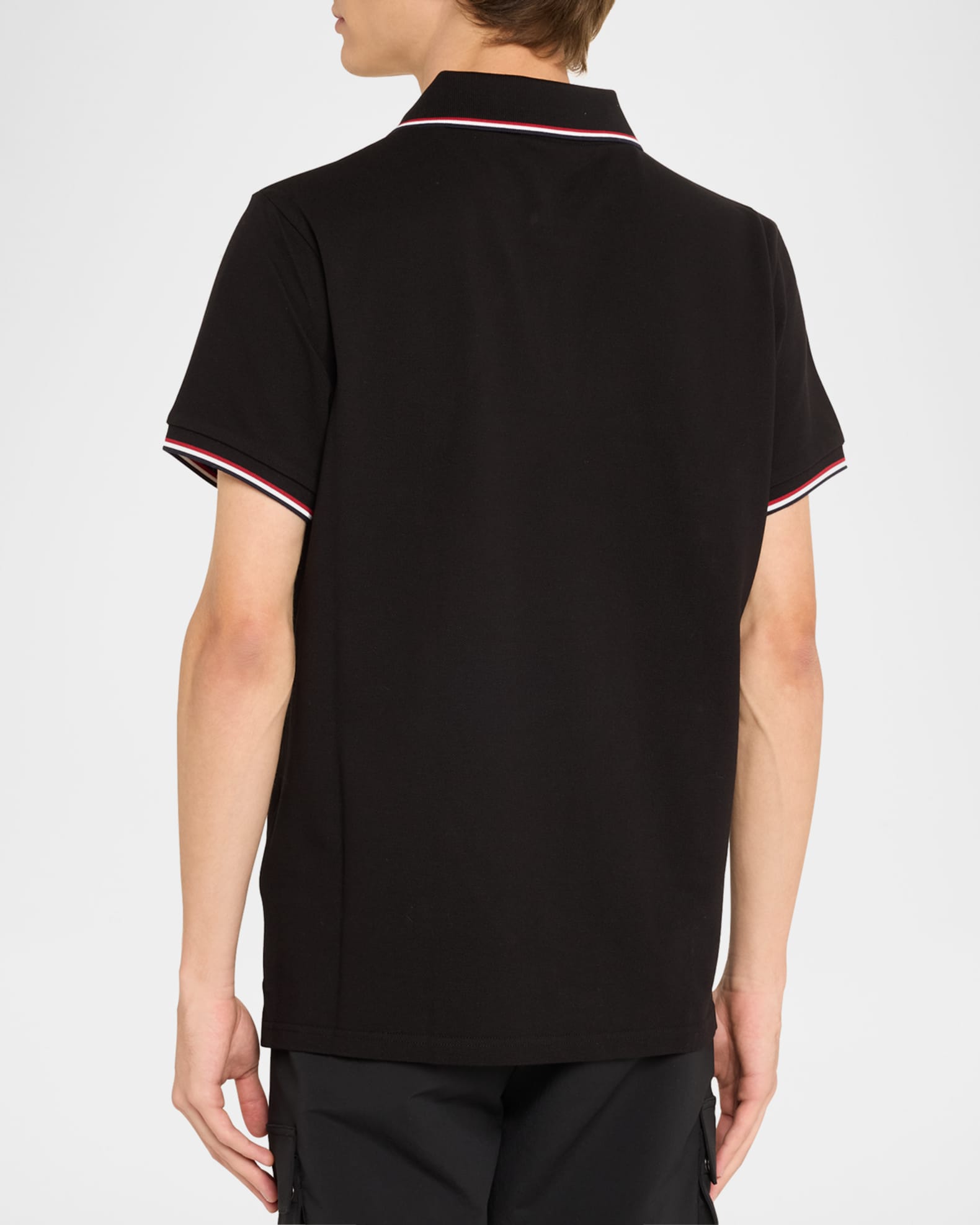 Moncler Men's Classic Flag-Trim Polo Shirt | Neiman Marcus