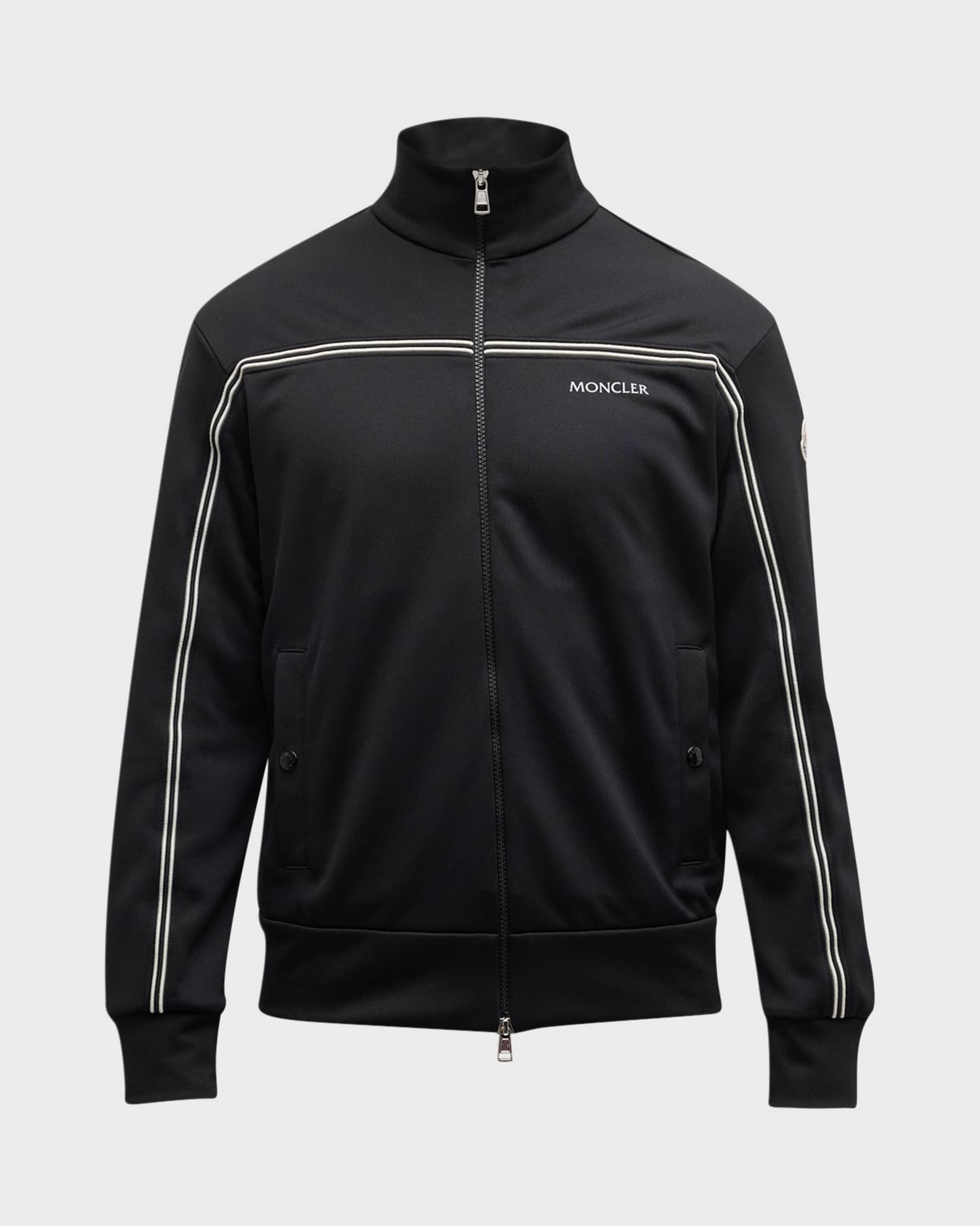 Moncler Men's Triacetate Zip Up Sweatshirt | Neiman Marcus