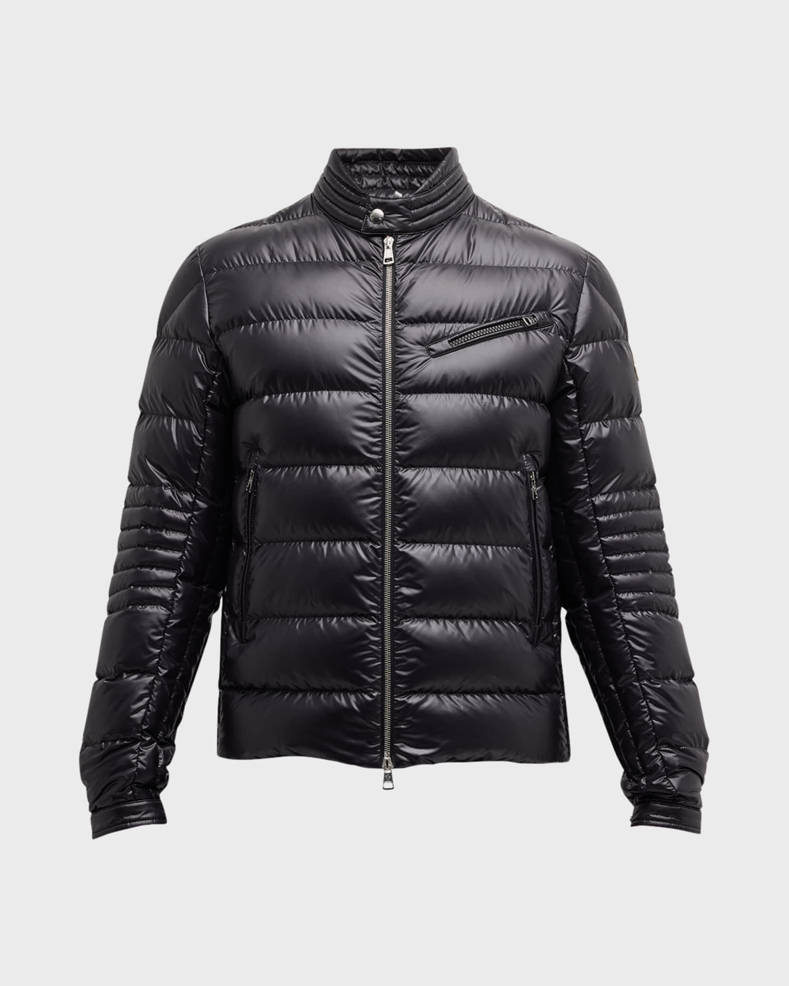 Moncler Men's Authie Quilted Biker Jacket | Neiman Marcus