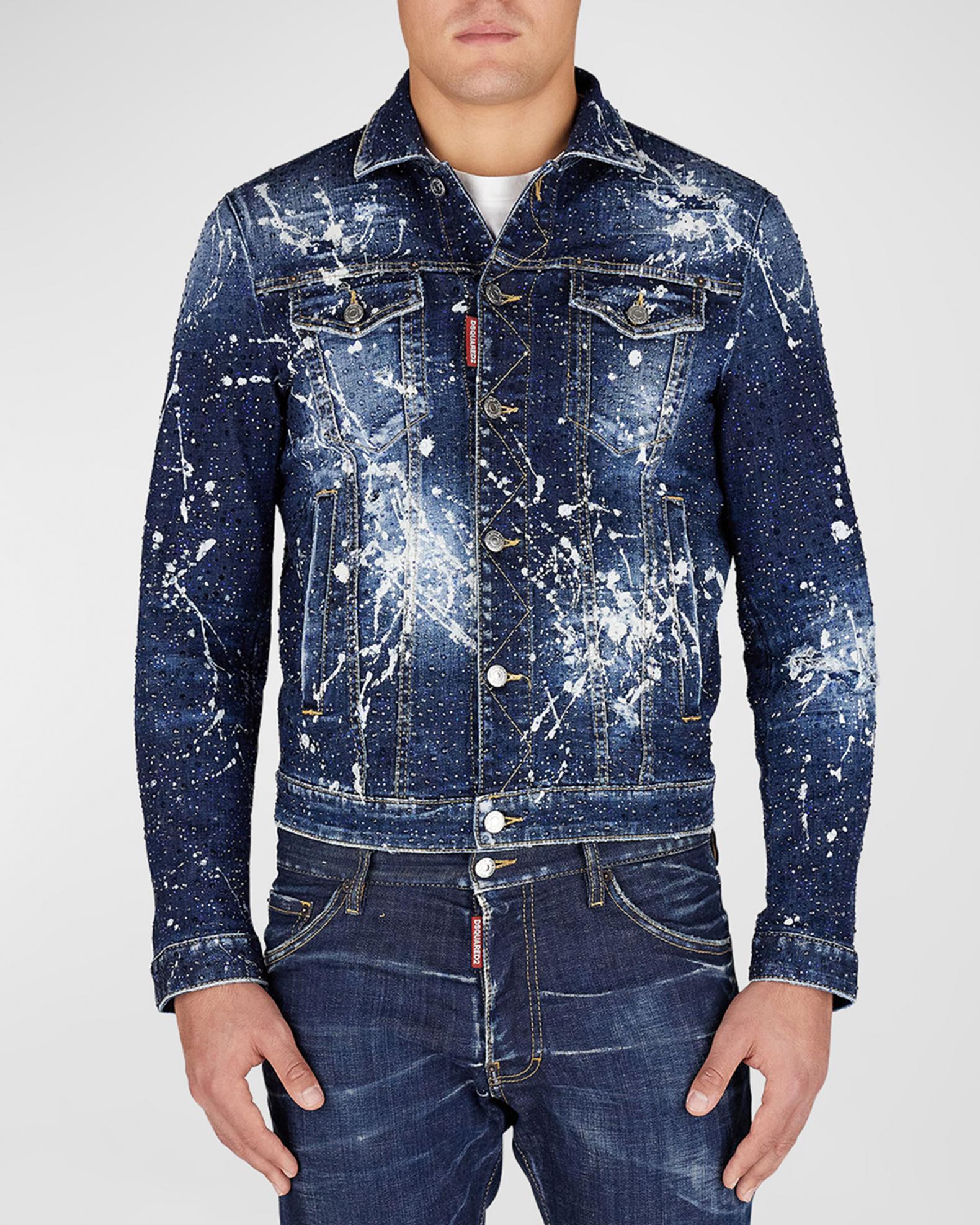 Dsquared2 Men's Dan Jean Rhinestone Jacket | Neiman Marcus