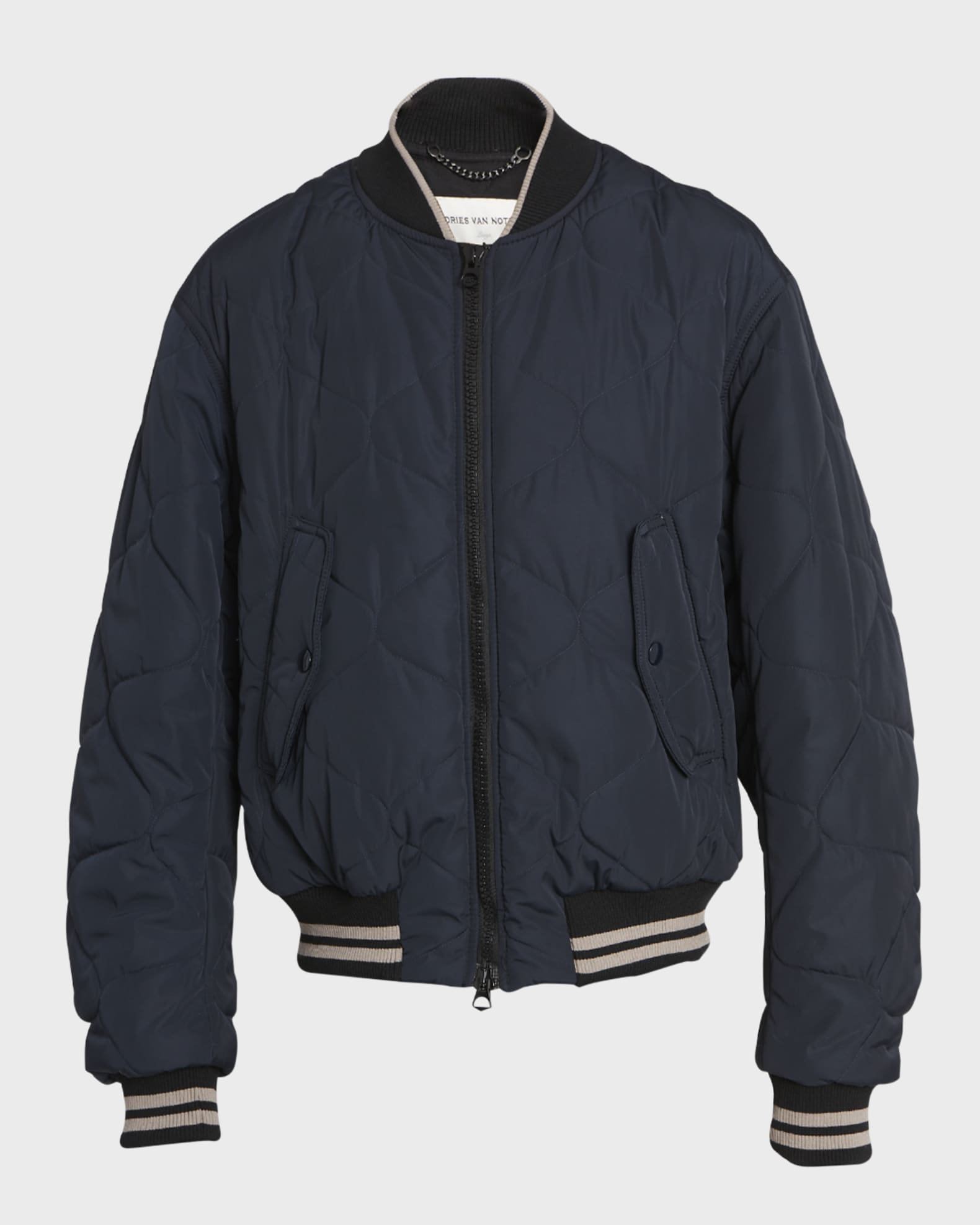 Dries Van Noten Men's Vellow Quilted Back-Zip Jacket | Neiman Marcus