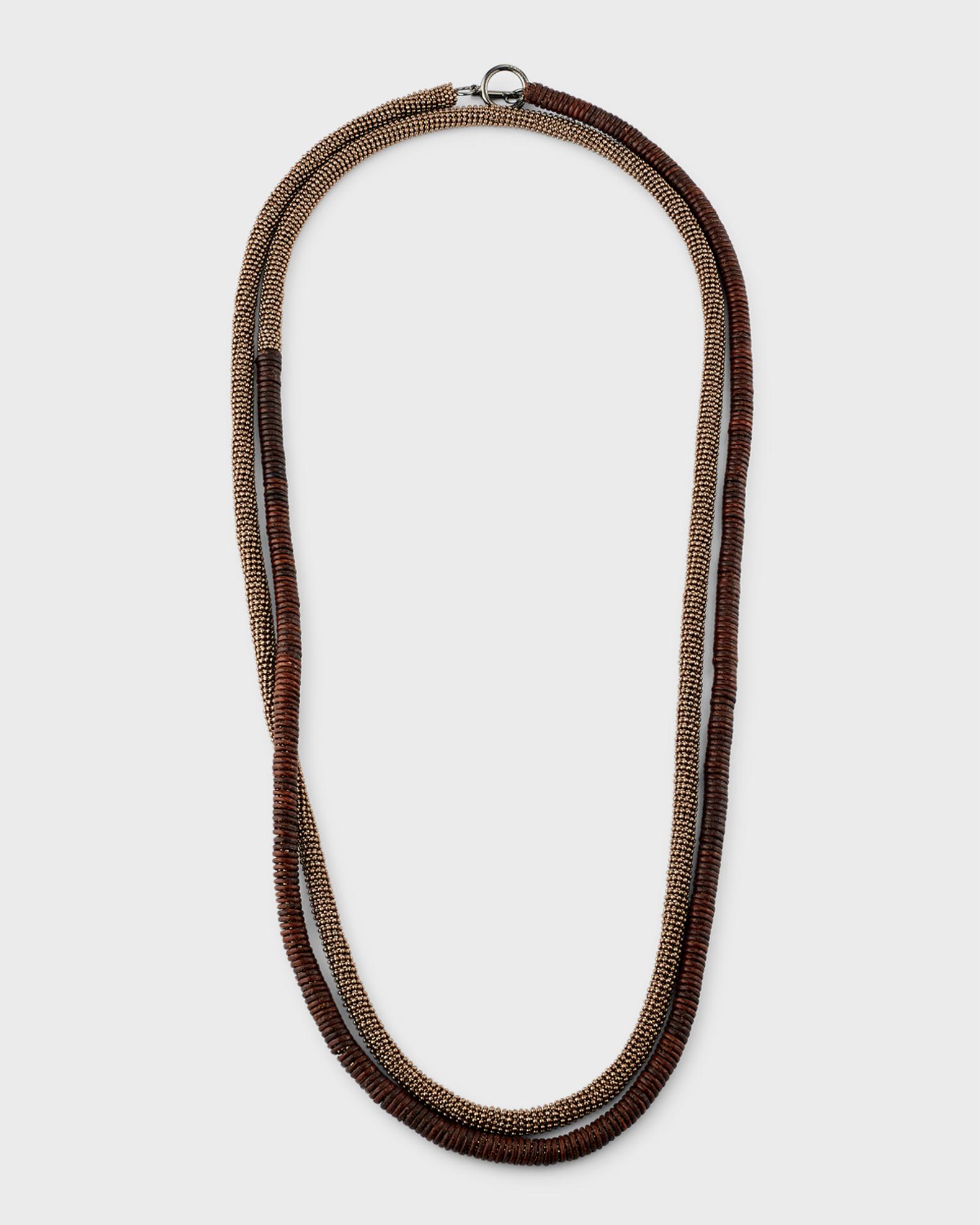 Brunello Cucinelli Monili Leather Wrap Necklace, 32