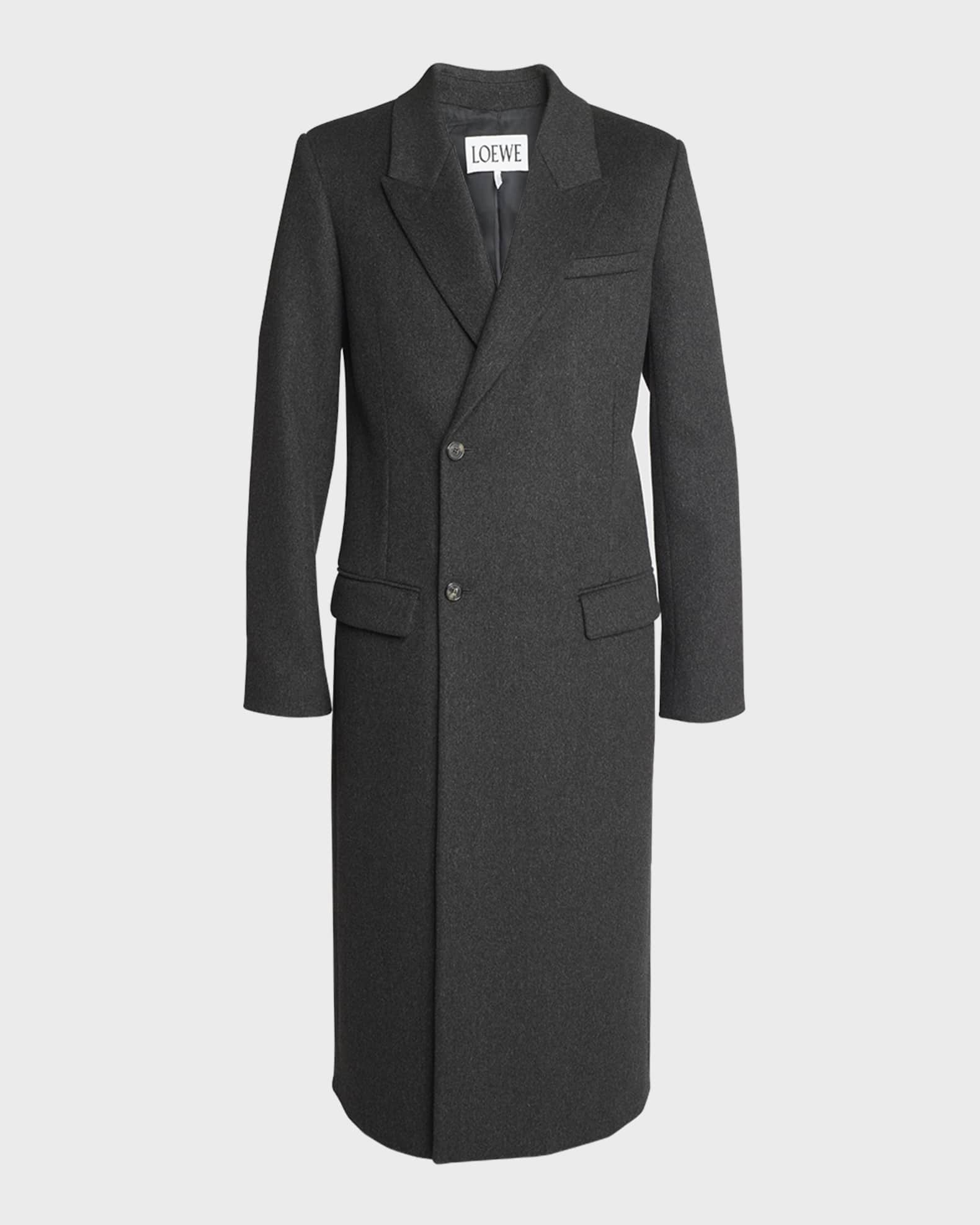 Loewe Men's Asymmetric WoolBlend Overcoat Neiman Marcus