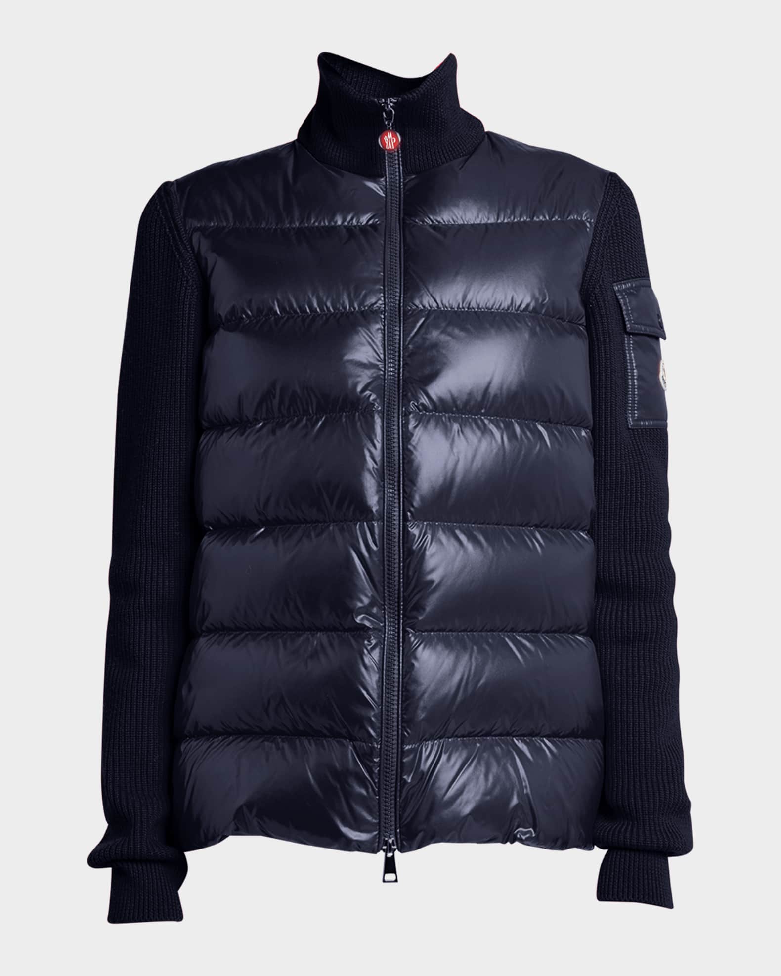 Moncler mixed media puffer vest jacket hot sale