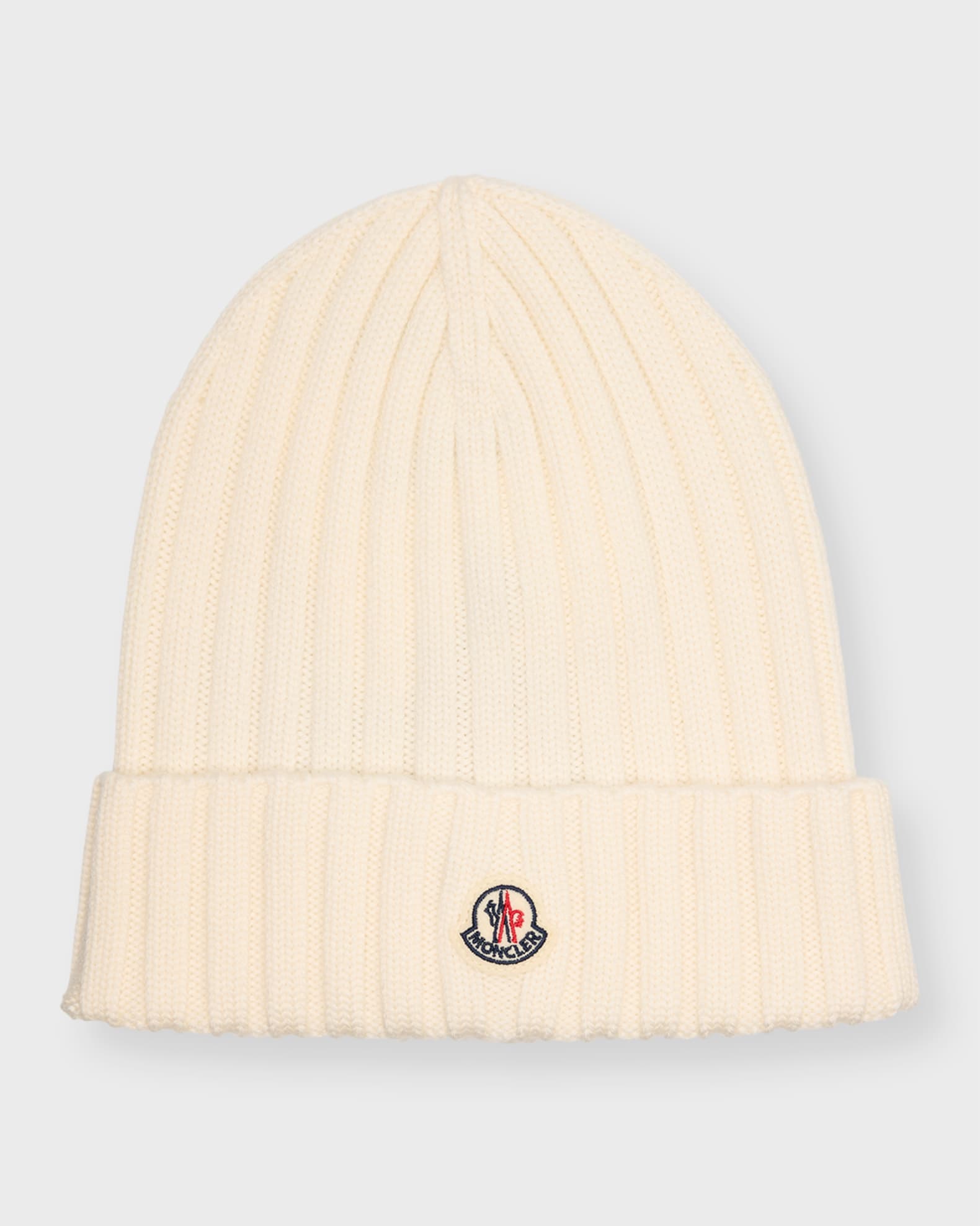 Ribbed Wool Beanie with Logo Patch 0